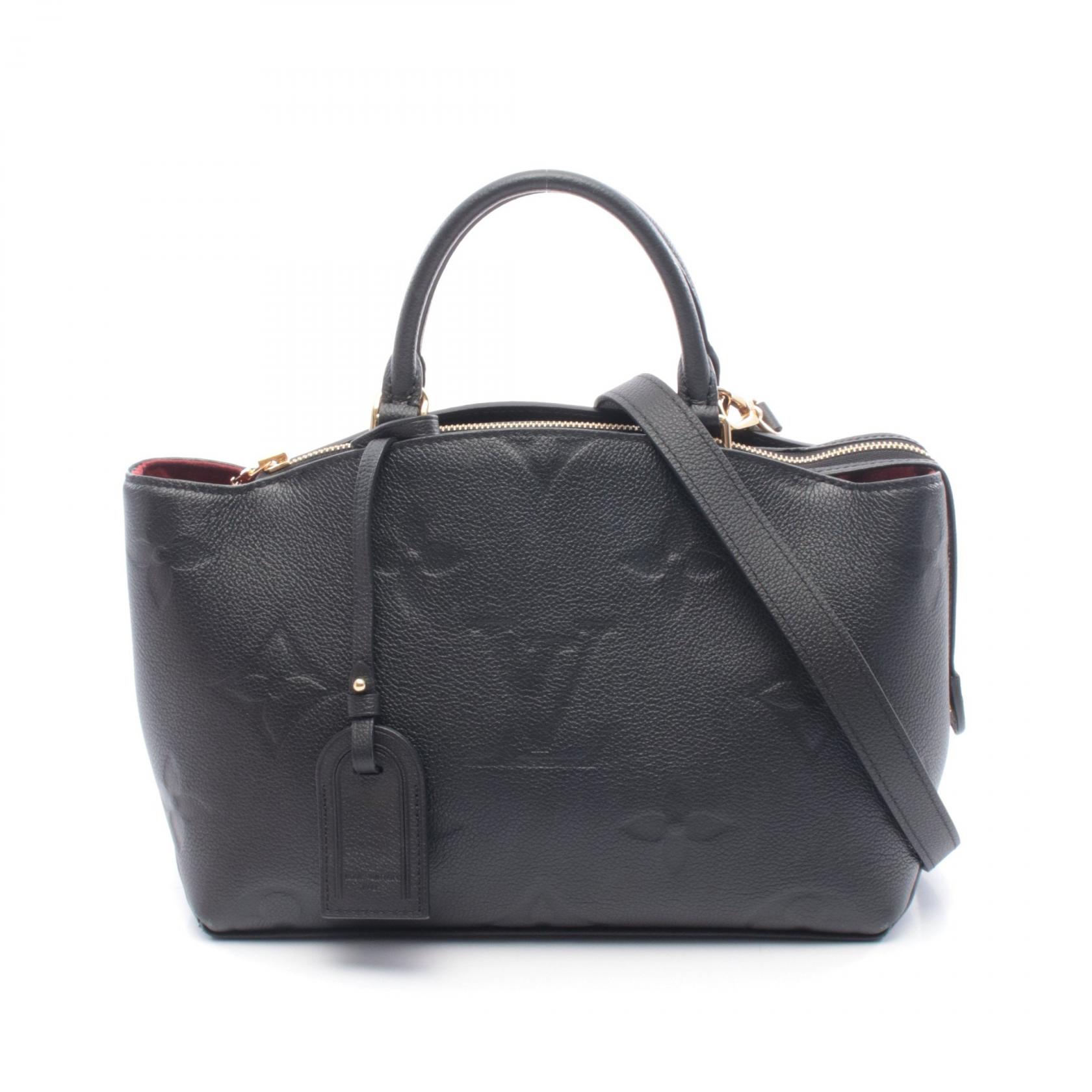 ルイ・ヴィトン LOUIS VUITTON プティ パレPM モノグラムアンプラント ハンドバッグ バッグ レザー ブラック系 M58916 【中古】