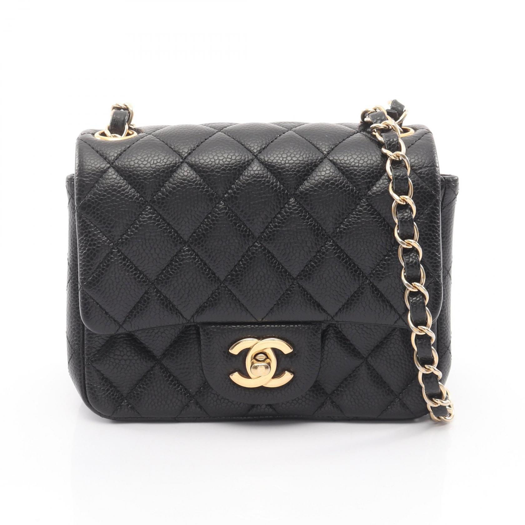 シャネル CHANEL ミニマトラッセ ショルダーバッグ バッグ レザー カーフ（牛革） ブラック系 【中古】
