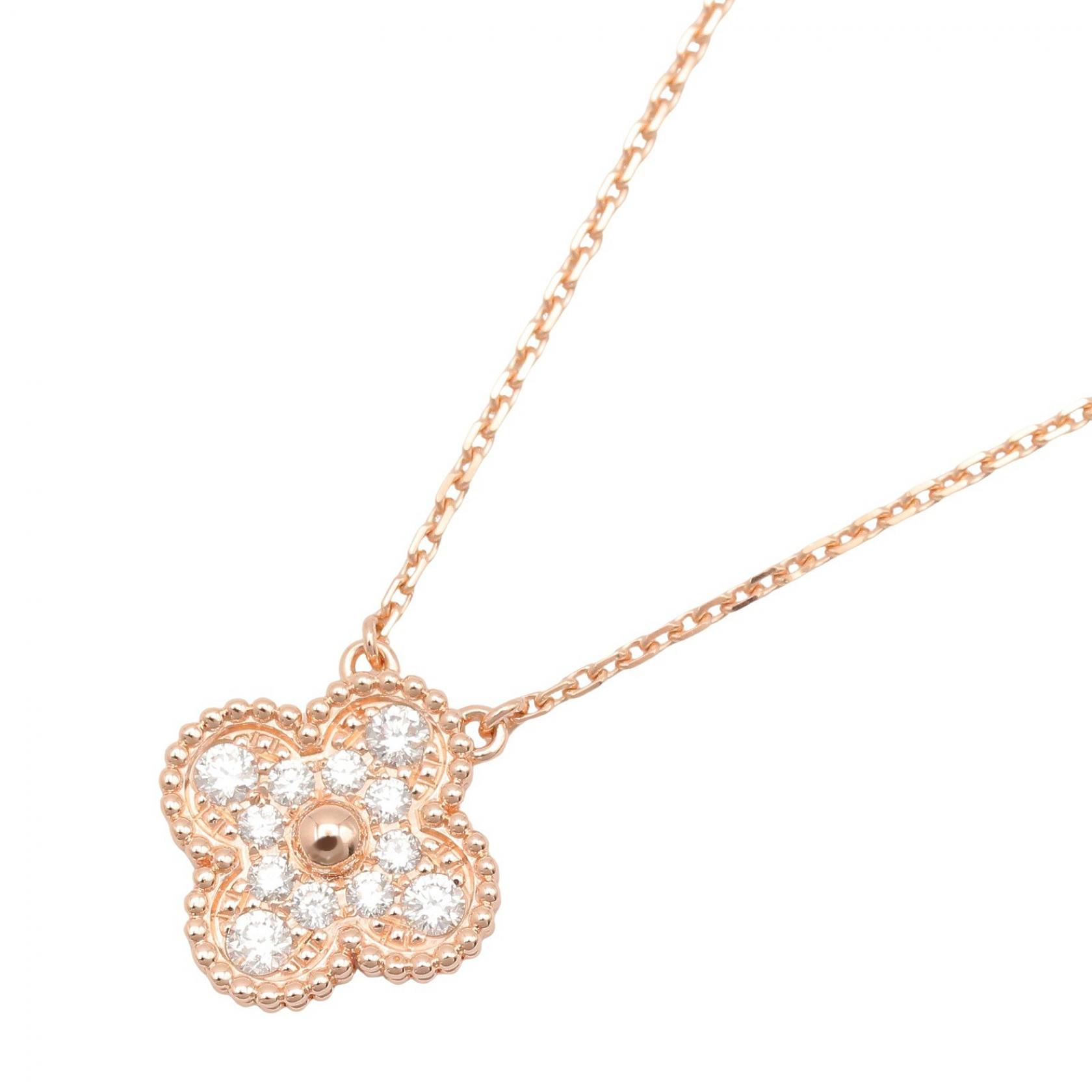 ヴァンクリーフ＆アーペル Van Cleef & Arpels ヴィンテージアルハンブラ ダイヤ ネックレス ネックレス ジュエリー K18PG（ピンクゴールド） ダイヤモンド クリア系 / ゴールド系 VCARP2R300 【中古】