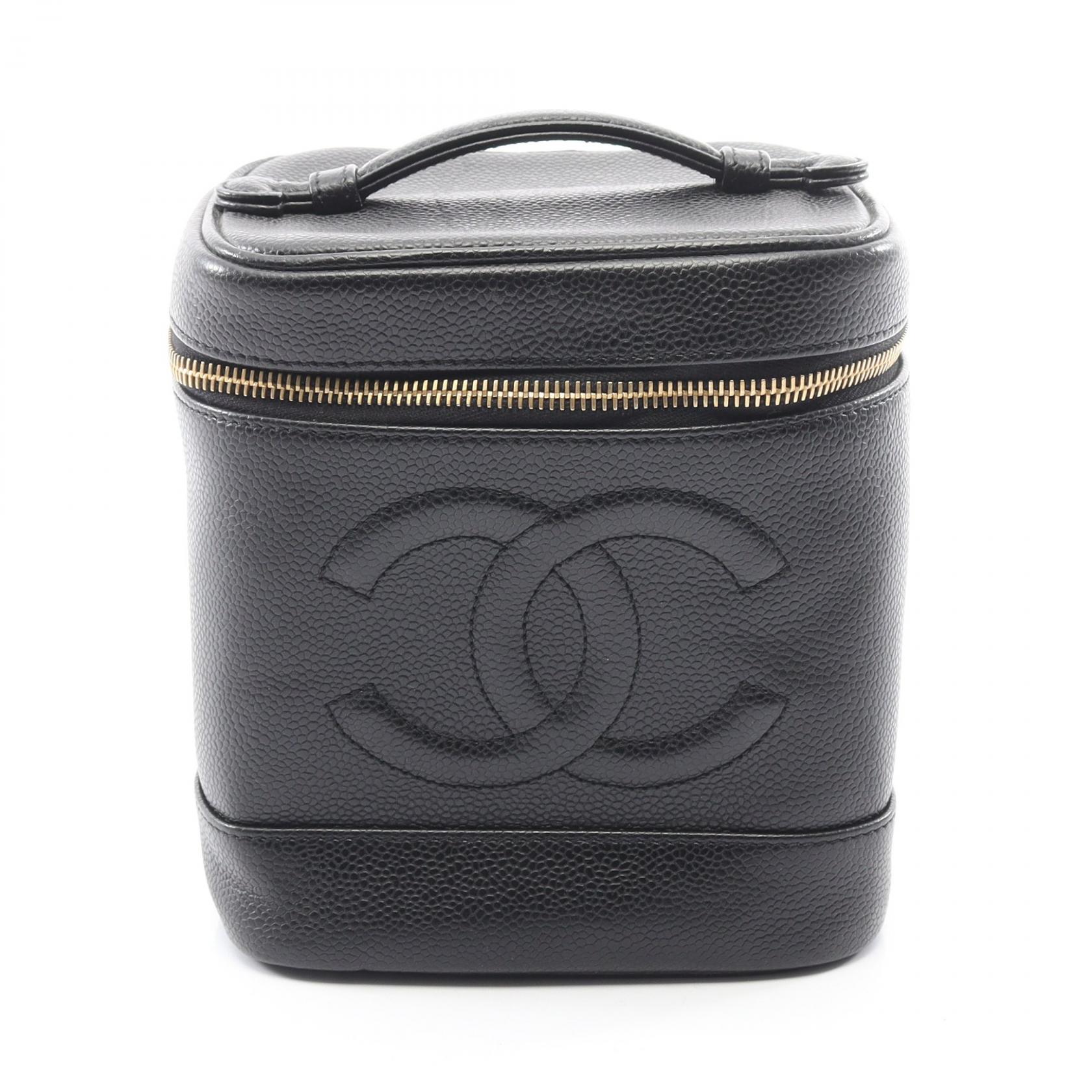 シャネル CHANEL ココマーク ハンドバッグ バッグ レザー グレインドカーフレザー ブラック系 【中古】