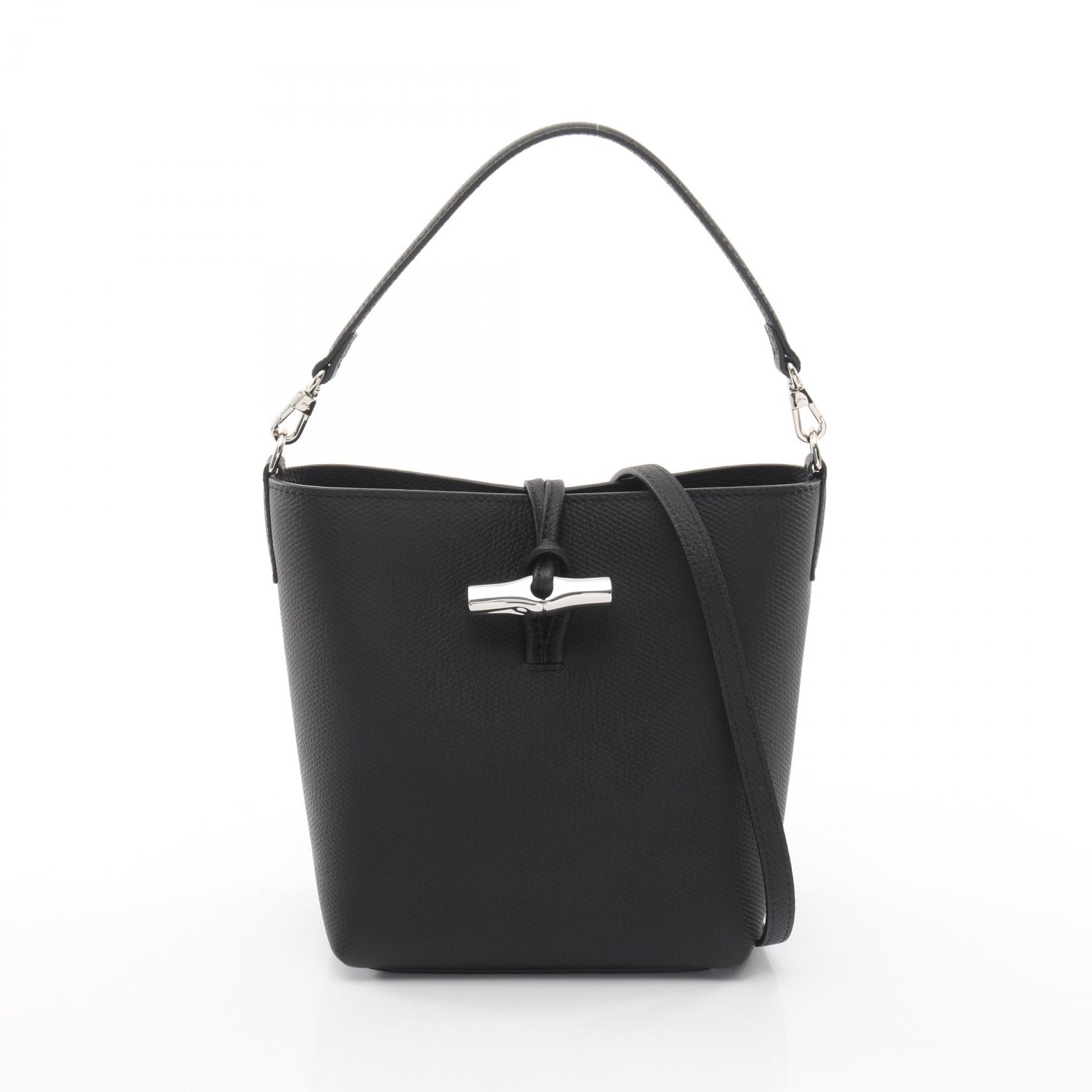 ロンシャン Longchamp ル ロゾ XS バケットバッグ ハンドバッグ バッグ レザー ブラック系 10314HFP001 【新品】