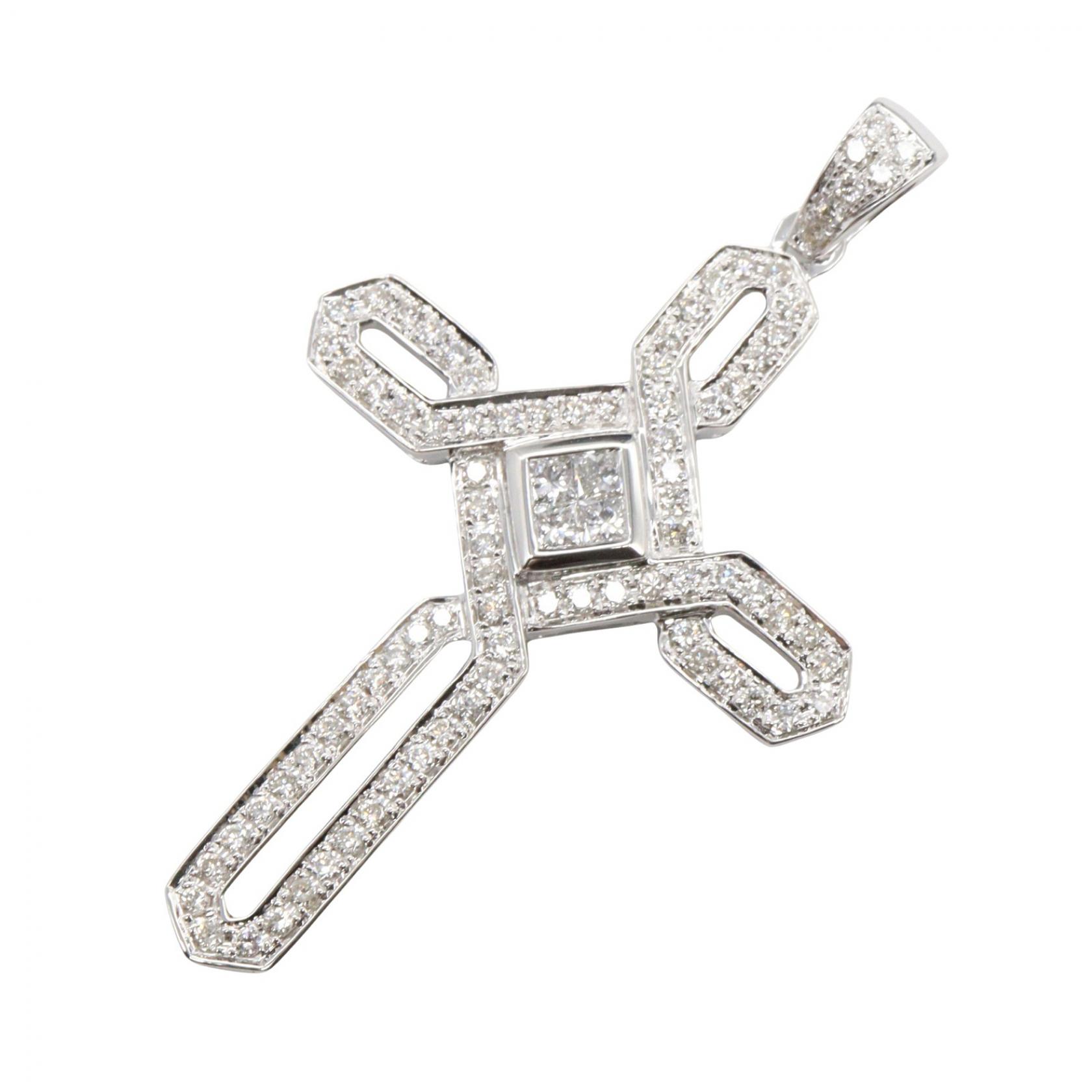 ジュエリー JEWELRY ダイヤ トップ ペンダントトップ ジュエリー K18WG（ホワイトゴールド） ダイヤモンド シルバー系 / クリア系 ﾀﾞｲﾔ 6.7g 【中古】