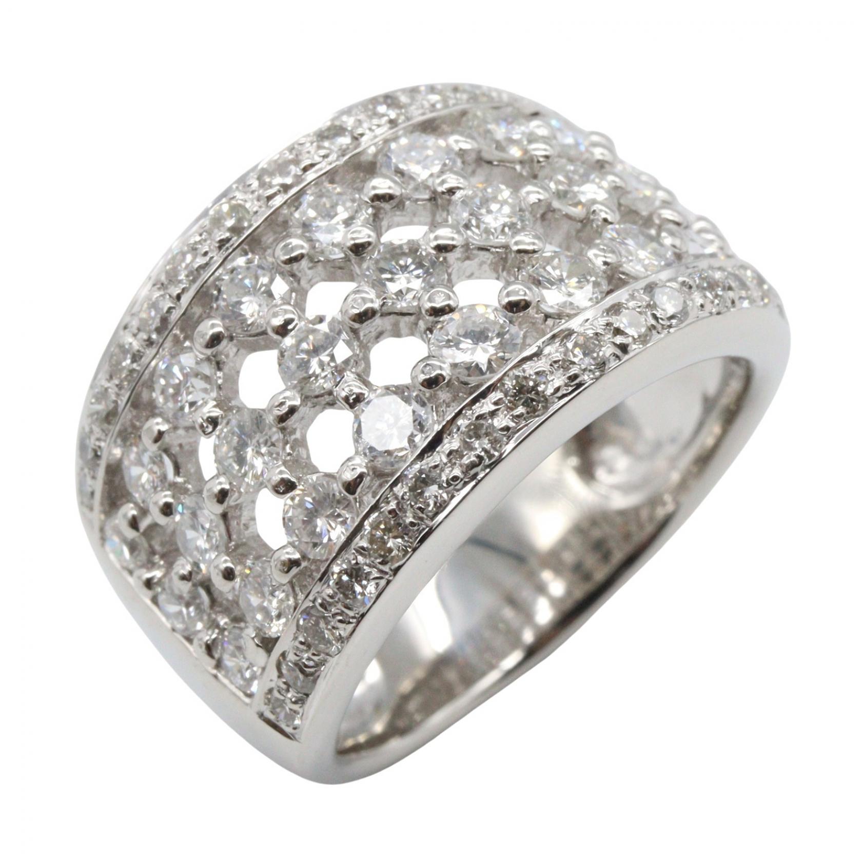 ジュエリー JEWELRY ダイヤモンド リング リング・指輪 ジュエリー Pt900プラチナ ダイヤモンド シルバー系 / クリア系 ﾀﾞｲﾔ 14.6g 【中古】