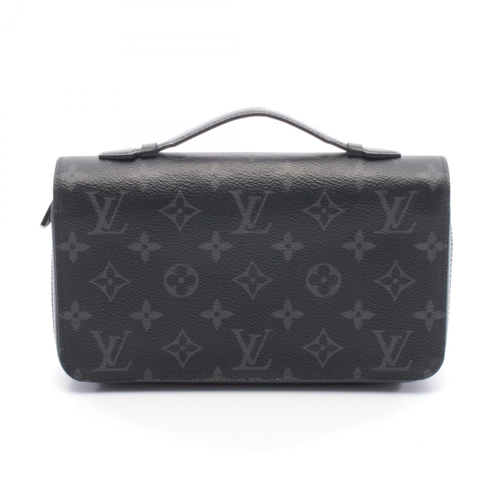 ルイ・ヴィトン LOUIS VUITTON ジッピーXL ラウンド長財布 財布 レザー PVC モノグラム・エクリプス ブラック系 M61698 【中古】