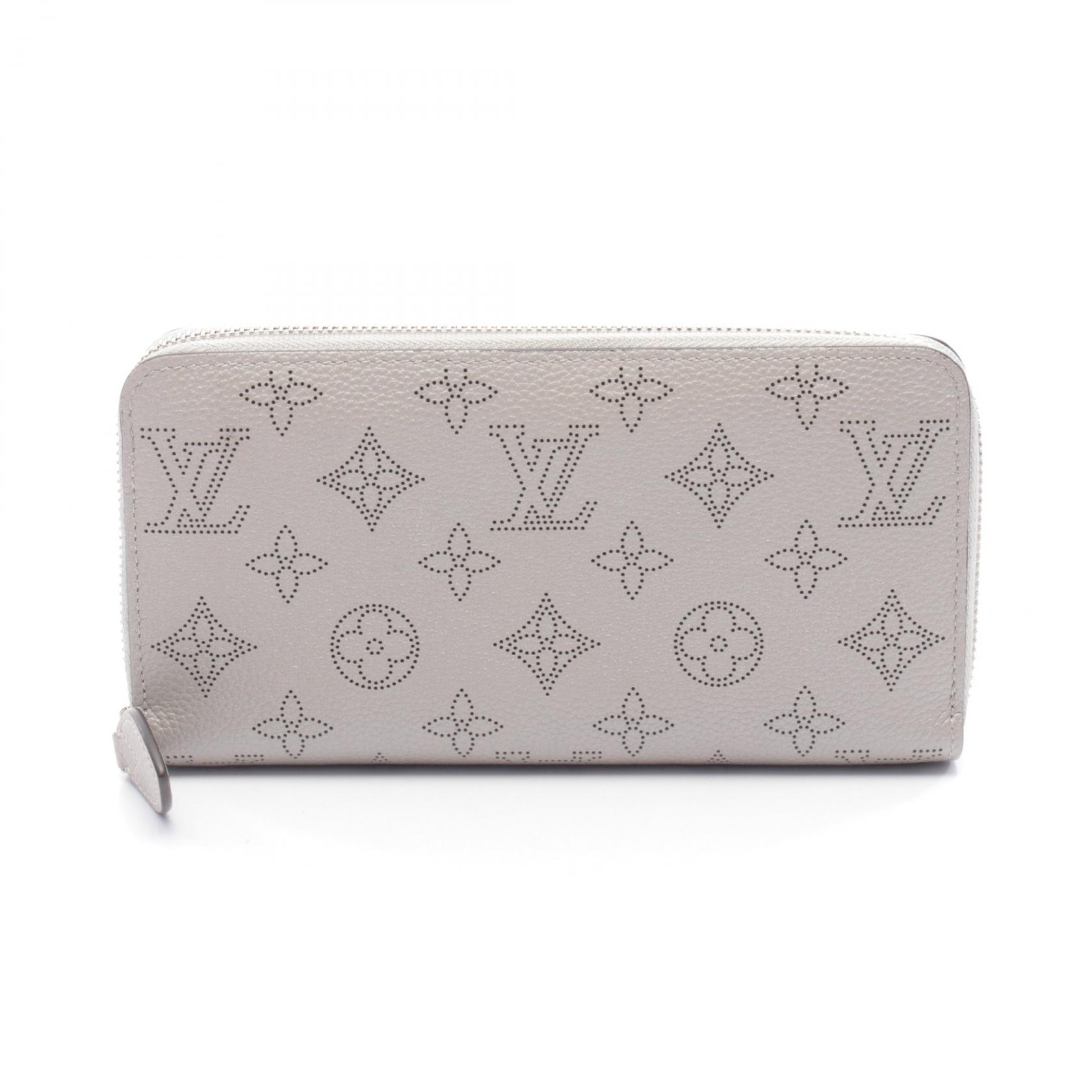 ルイ・ヴィトン LOUIS VUITTON ジッピーウォレット ラウンド財布 財布 レザー モノグラム・マヒナ グレー系 メタリック M81642 【中古】