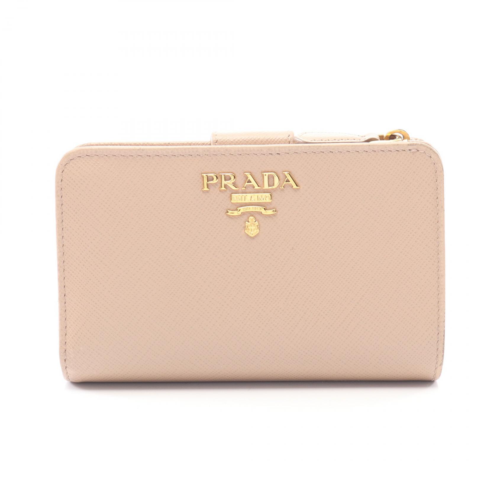 プラダ PRADA SAFFIANO METAL 二つ折り財布 財布 サフィアーノレザー ベージュ系 1ML225 【中古】 24,750円