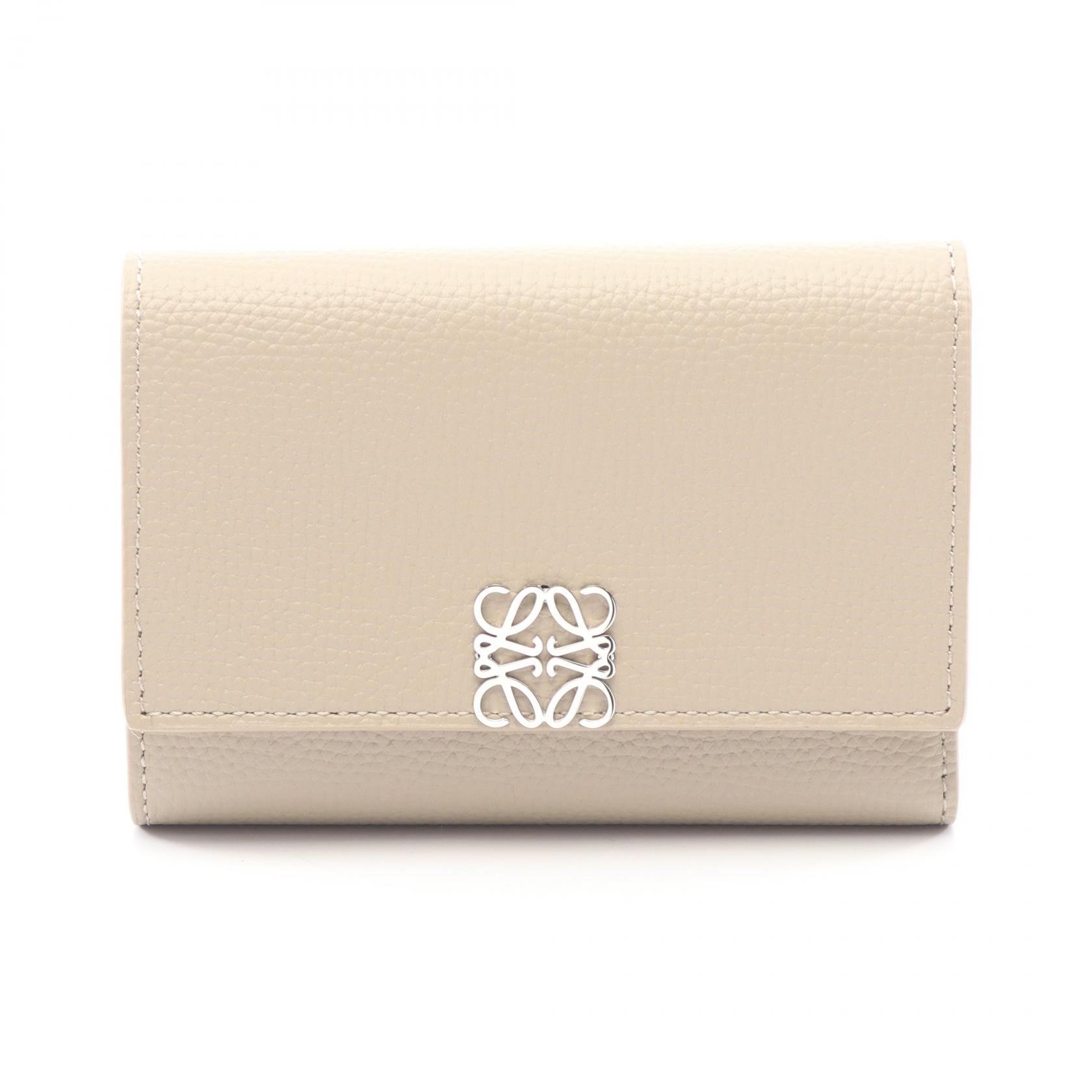 ロエベ LOEWE アナグラム バーティカル ウォレット スモール 三つ折り財布 財布 レザー ベージュ系 C821S33X125541 【新品】 58,740円