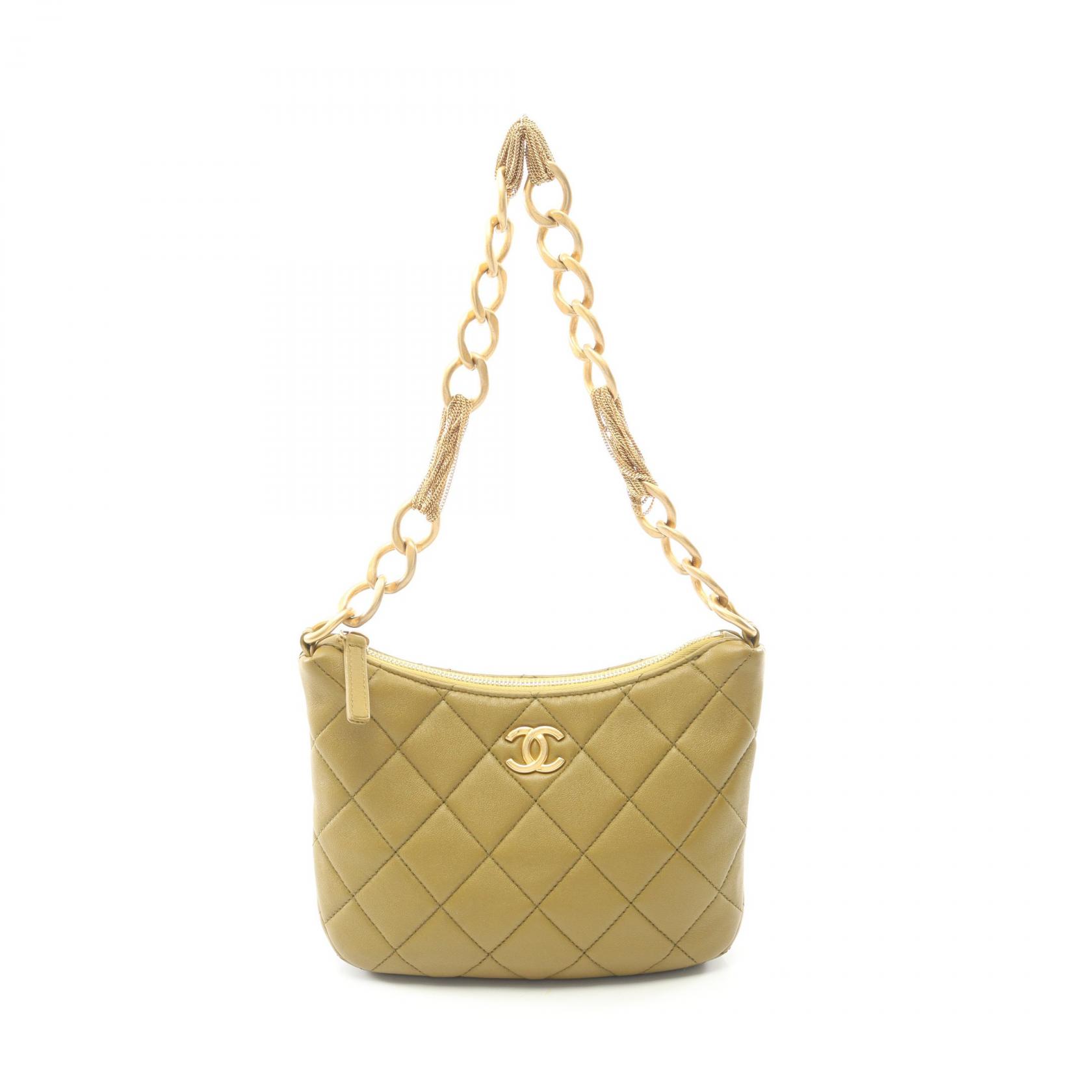 シャネル CHANEL スモールホーボー ショルダーバッグ バッグ ラムスキン（羊革） グリーン系 AS3223 【中古】｜RECLO（リクロ）店