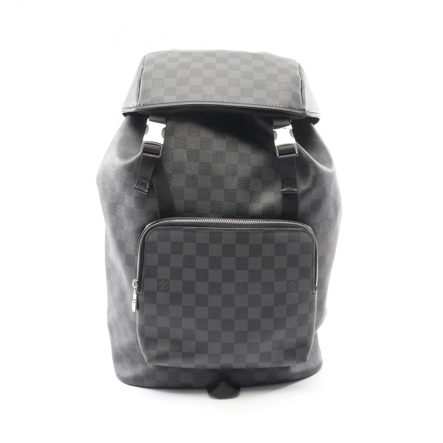 ルイ・ヴィトン LOUIS VUITTON ザック リュックサック バックパック バッグ PVCコーティングキャンバス レザー ダミエ・グラフィット ブラック系 N40005 【中古】