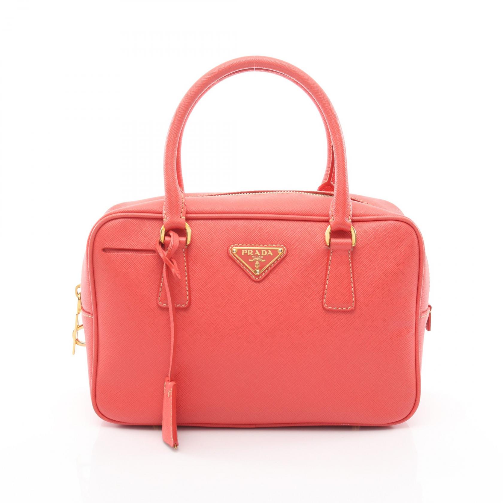 【15%OFFクーポン対象 4/4 20時-4/10 23:59】プラダ PRADA ハンドバッグ バッグ サフィアーノレザー ピンク系 【中古】