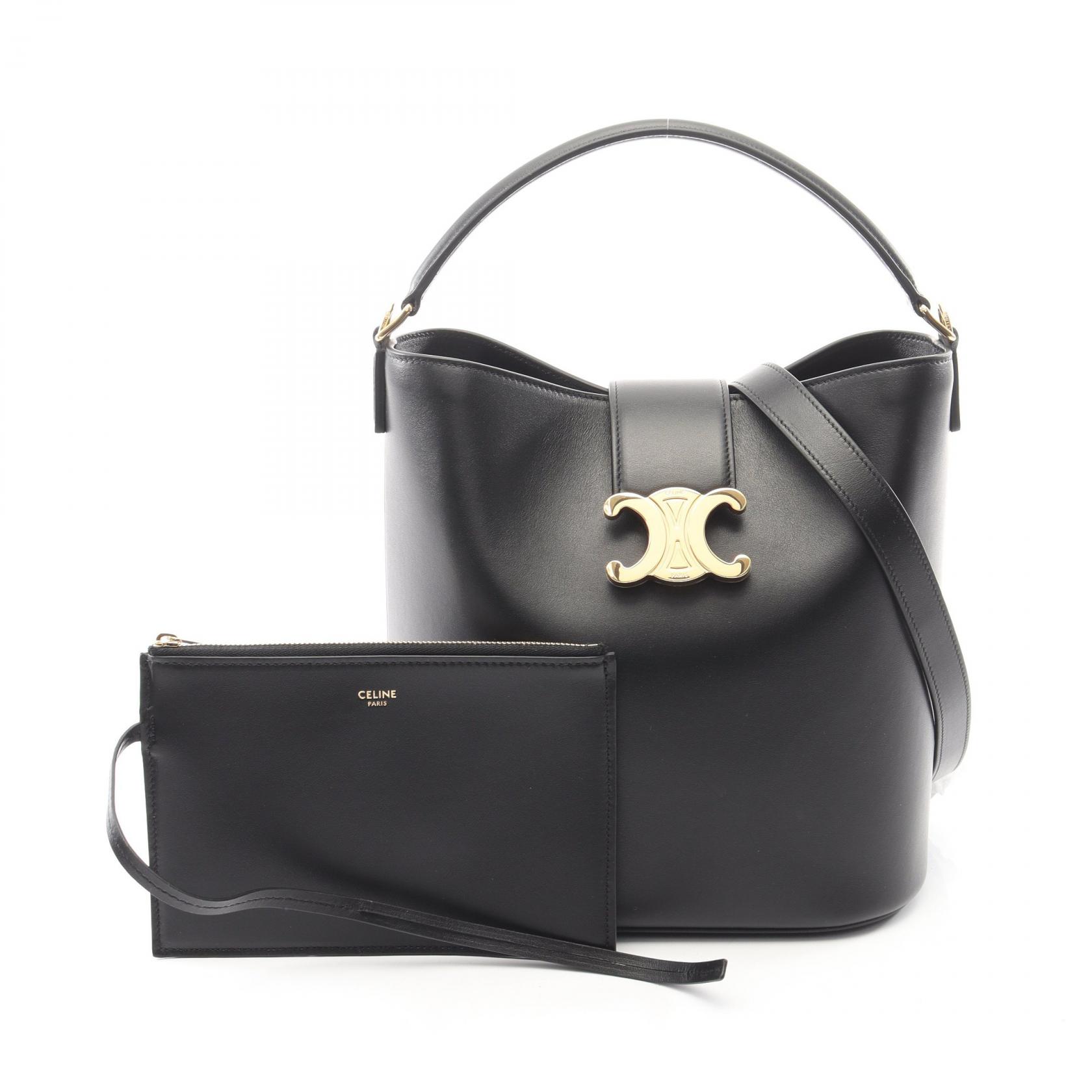 【10%OFFクーポン 7/21 10時～7/26 9:59】セリーヌ CELINE ミディアム ルイーズ バケット ハンドバッグ バッグ レザー ブラック系 116613FX938NO 【新品】｜RECLO（リクロ）店