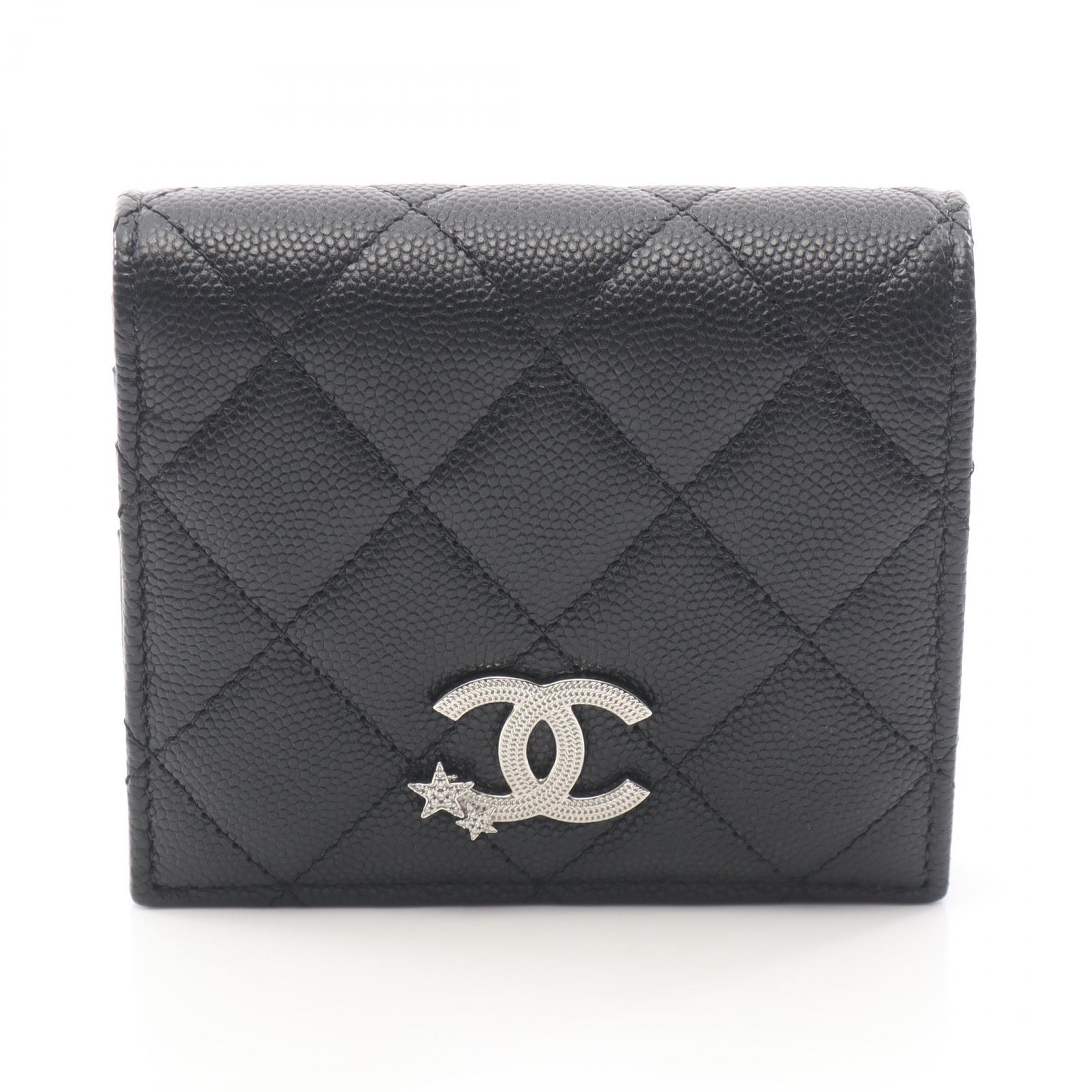 CHANELシャネル☆マネークリップマトラッセココマークキャビアスキン黒 