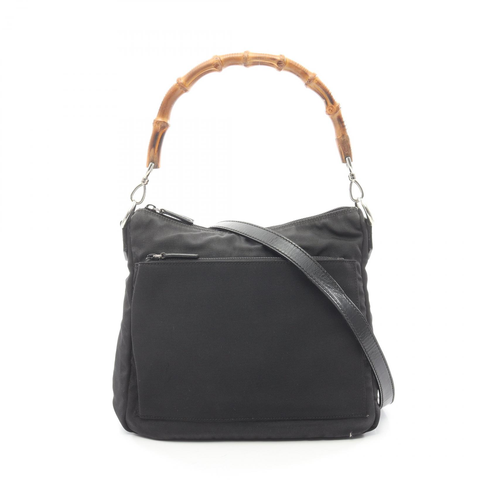 【15%OFFクーポン 7/19 20時～7/26 9:59】グッチ GUCCI バンブー ショルダーバッグ バッグ キャンバス レザー ブラック系 000 8509 【中古】｜RECLO（リクロ）店
