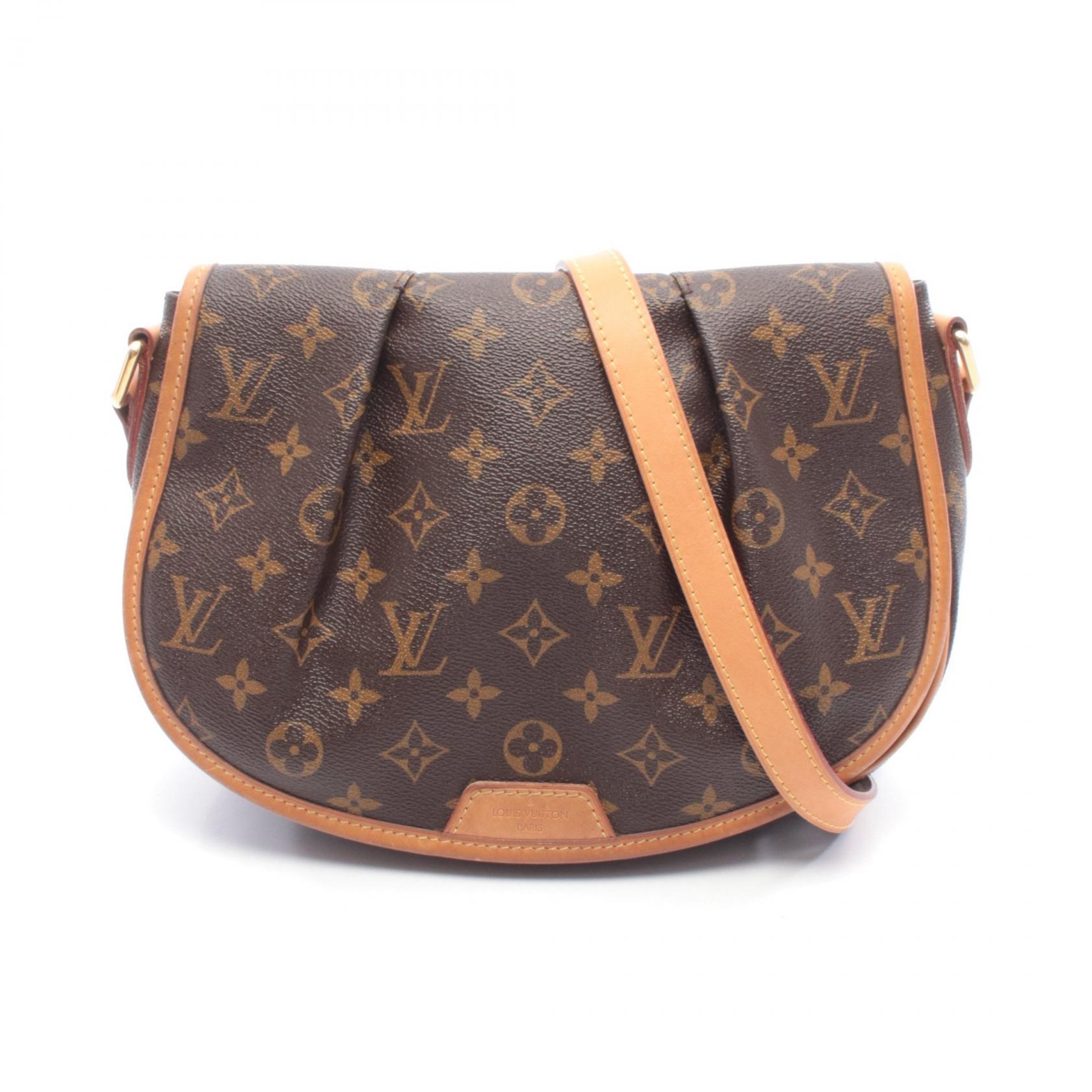 ルイ・ヴィトン LOUIS VUITTON メニルモンタンPM ショルダーバッグ バッグ PVCコーティングキャンバス レザー モノグラム ブラウン系 M40474 【中古】