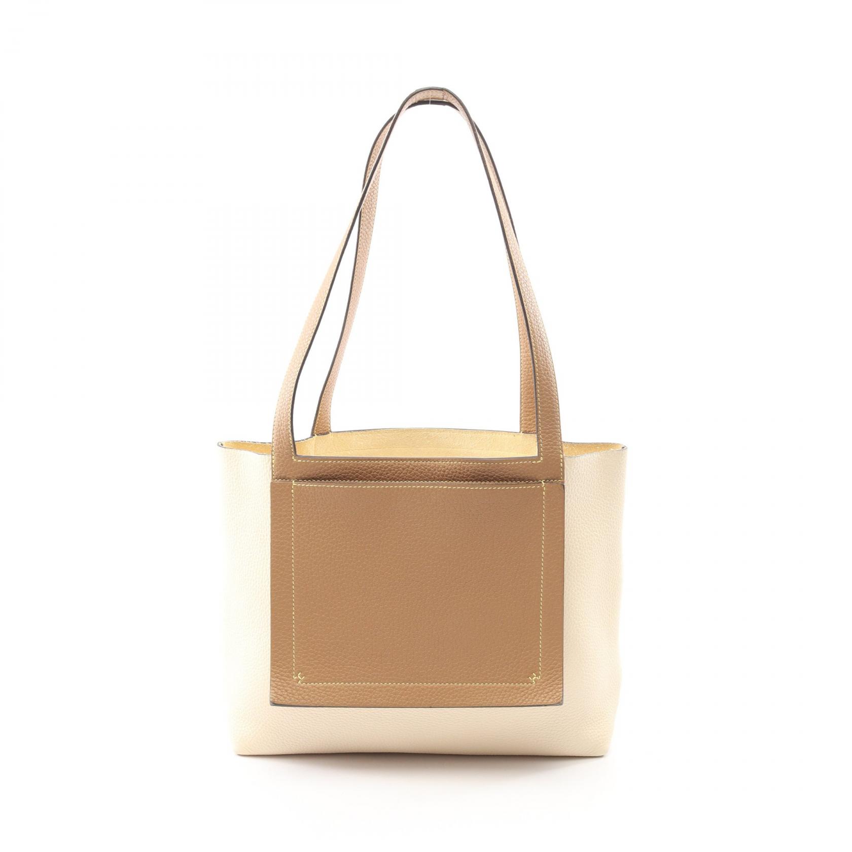 【15%OFFクーポン対象 4/4 20時-4/10 23:59】エルメス HERMES カバセリエ31 トートバッグ バッグ レザー トリヨンクレマンス アイボリー系 / ブラウン系 / チャイ 【中古】