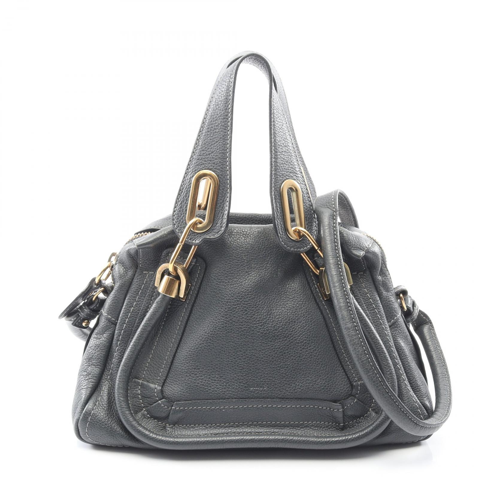 クロエ Chloe パラティ スモール ハンドバッグ バッグ レザー グレー系 【中古】｜RECLO（リクロ）店