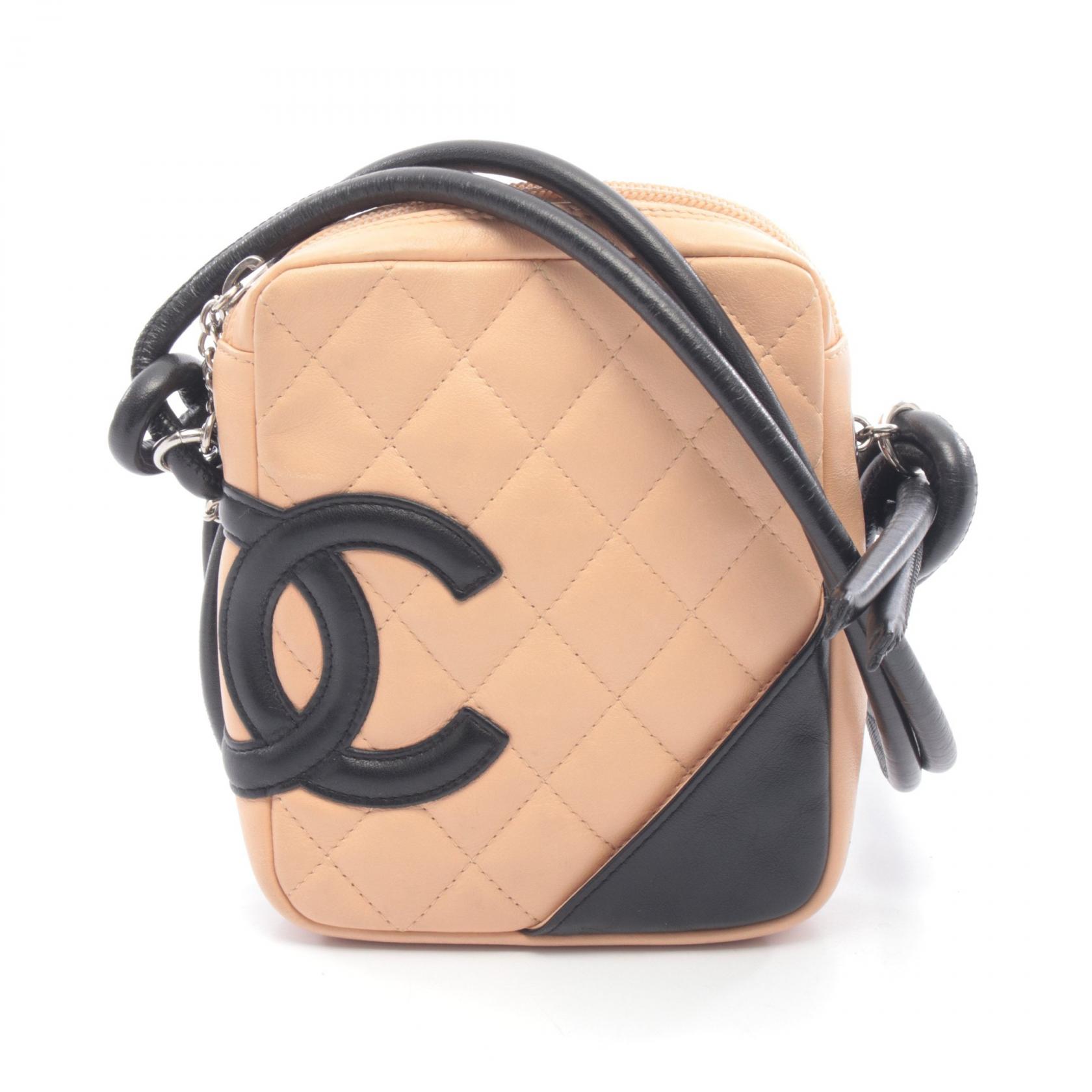 シャネル CHANEL カンボンライン ショルダーバッグ バッグ レザー ベージュ系 / ブラック系 【中古】｜RECLO（リクロ）店