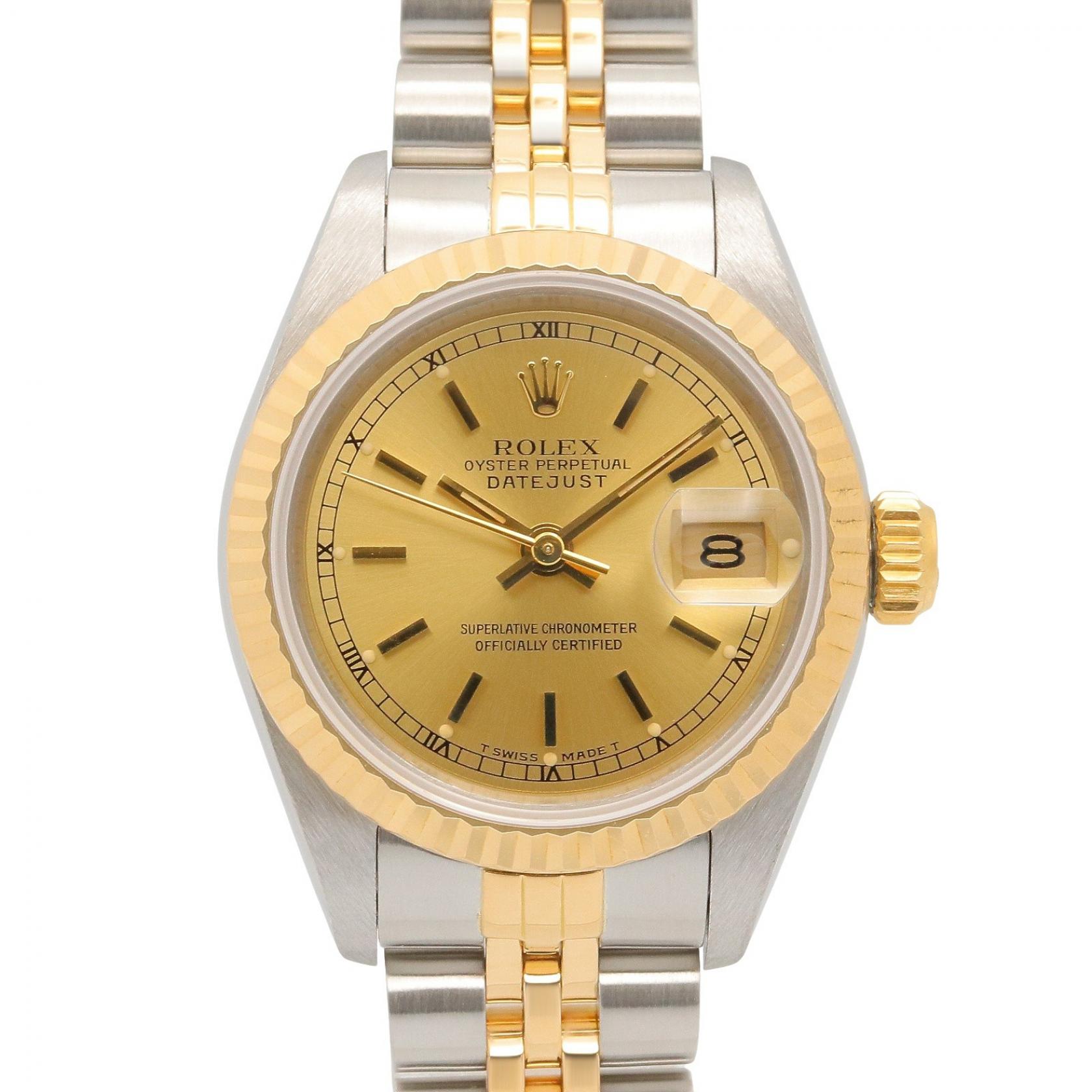 ロレックス ROLEX デイトジャスト 96番 シャンパン バー 腕時計 時計 K18（イエローゴールド） ステンレススチール ゴールド系 69173 【中古】