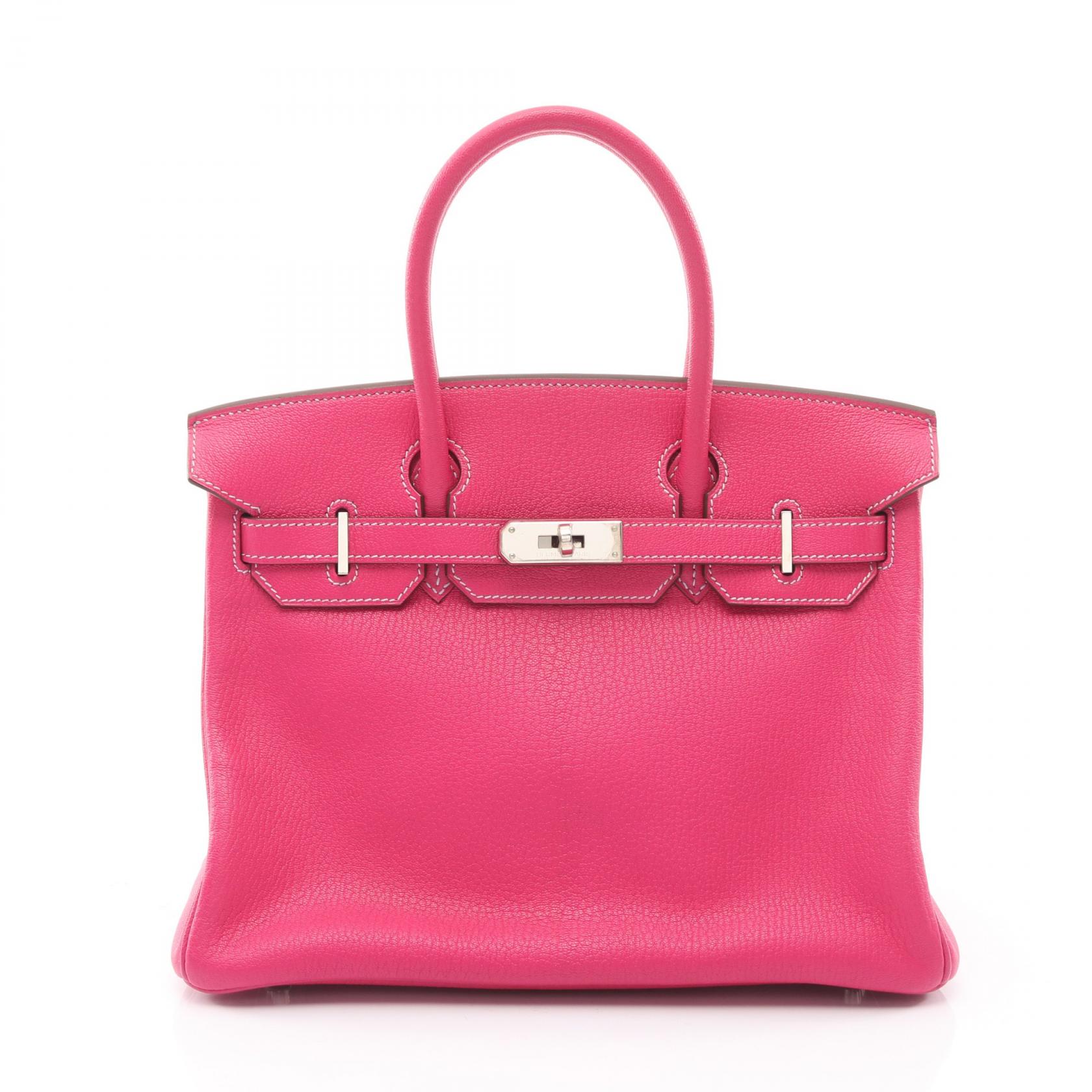エルメス HERMES バーキン30 ヴェルソ ハンドバッグ バッグ レザー シェーブル シェーブル ピンク系 / パープル系 / シクラメン 【中古】