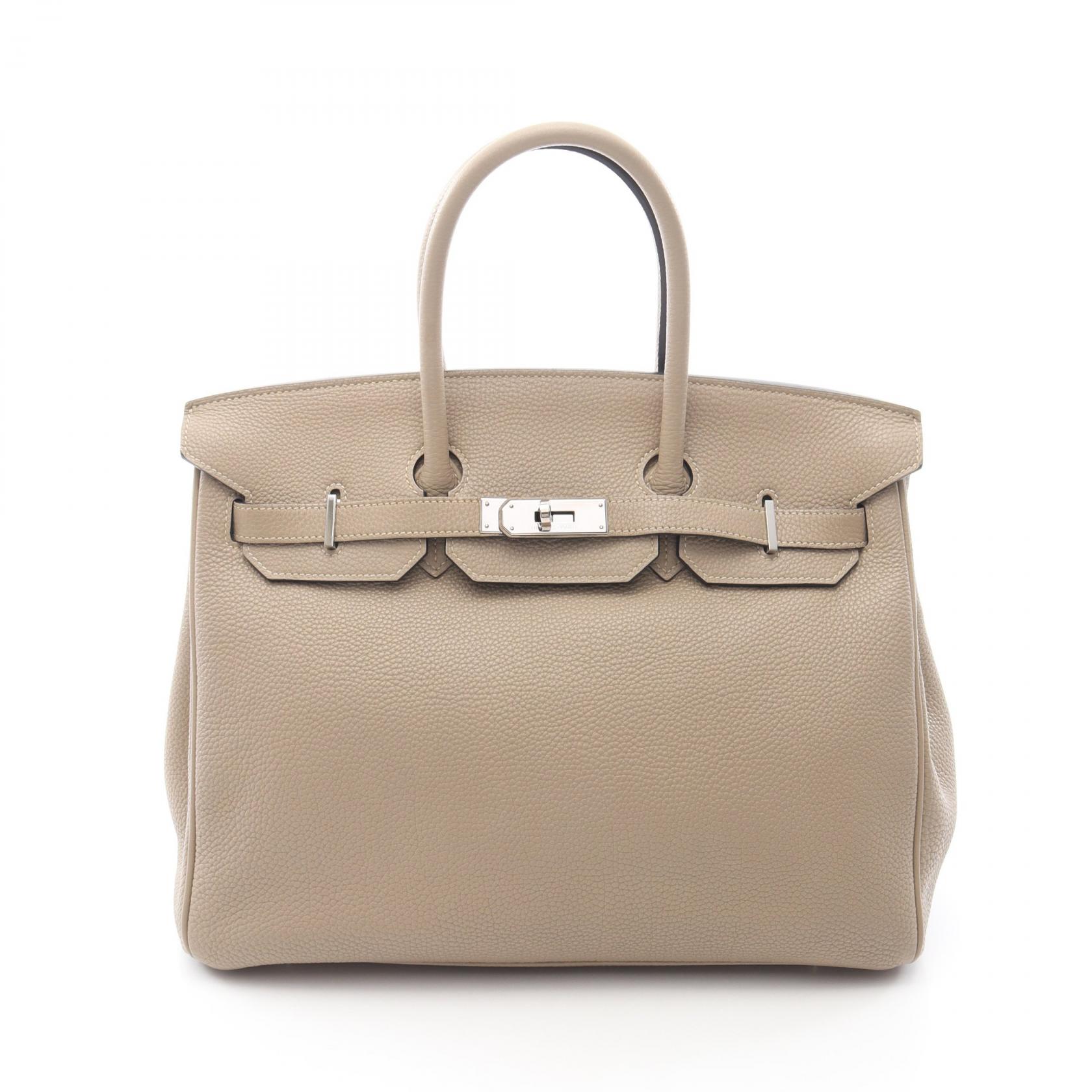 【15%OFFクーポン対象 4/4 20時-4/10 23:59】エルメス HERMES バーキン35 ハンドバッグ バッグ レザー トゴ トゴ ベージュ系 【中古】
