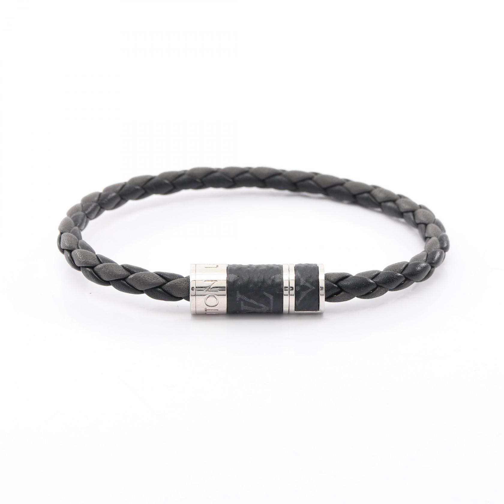 【10%OFFクーポン 7/21 10時~7/26 9:59】ルイ・ヴィトン LOUIS VUITTON ブラスレ ブレイドイット ブレスレット アクセサリー ステンレススチール PVC モノグラム・エクリプス ブラック系 / シルバー系 M6588D 【中古】|RECLO(リクロ)店