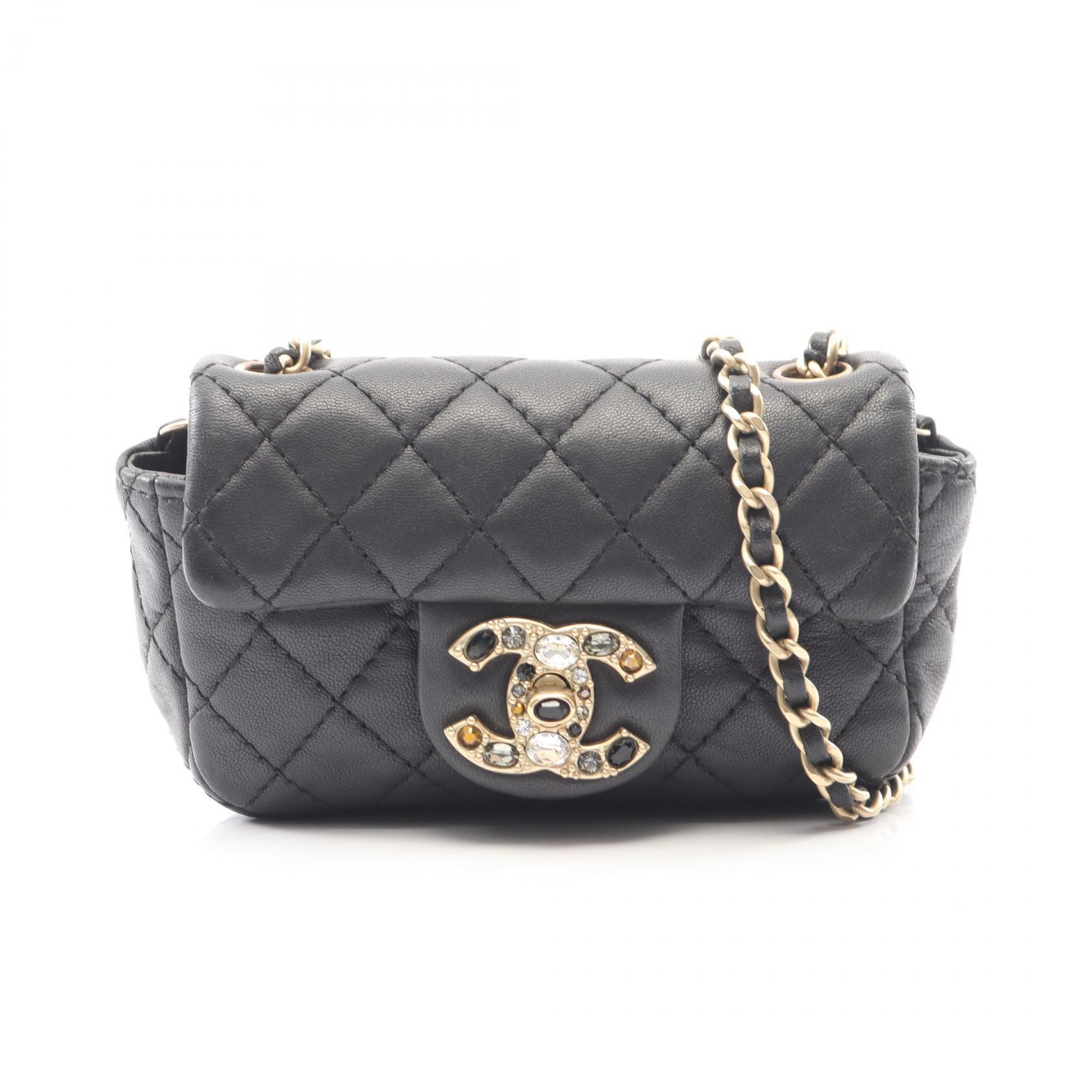 【10%OFFクーポン 7/21 10時～7/26 9:59】シャネル CHANEL マトラッセ ミニ ショルダーバッグ バッグ ラムスキン（羊革） ブラック系 【中古】｜RECLO（リクロ）店