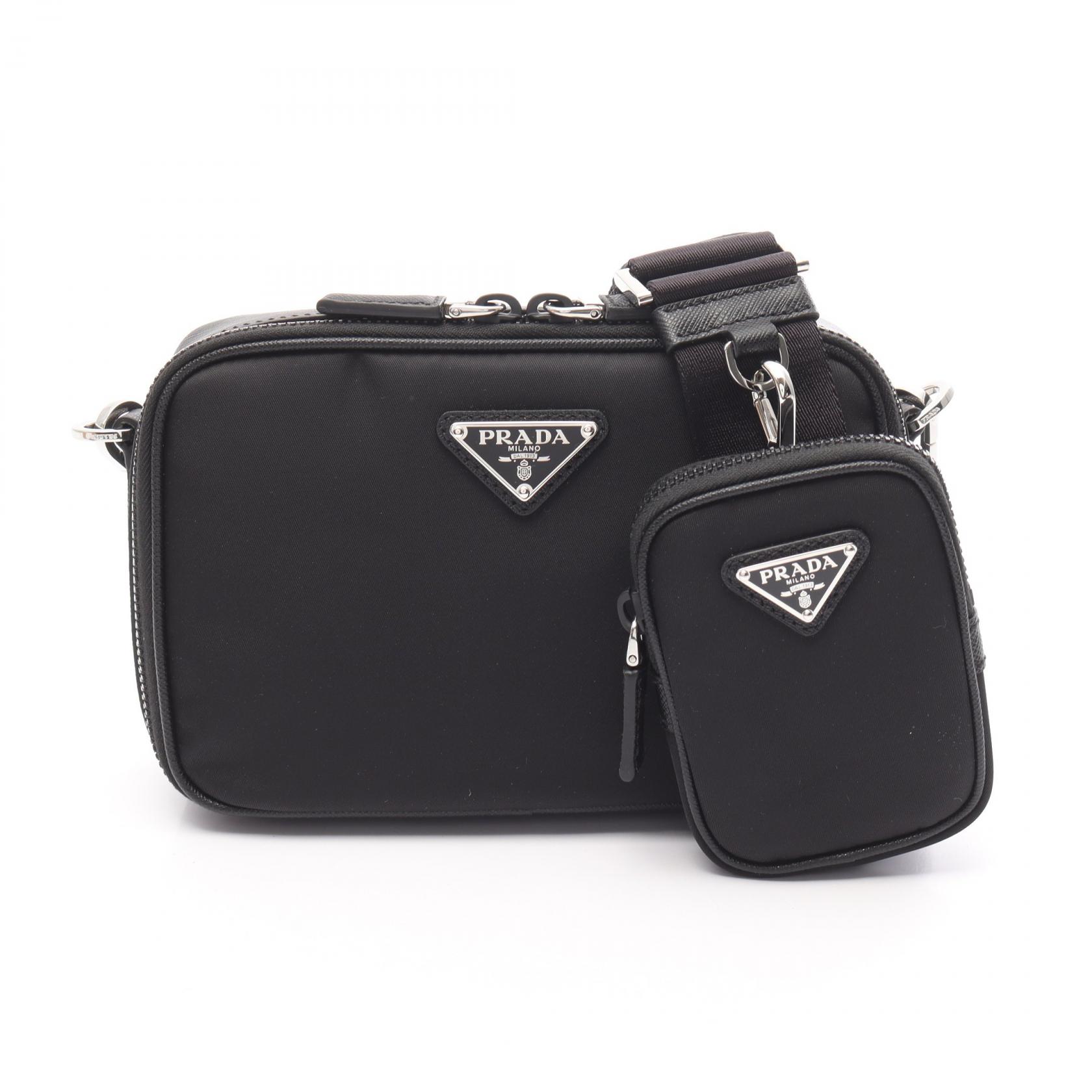 プラダ PRADA ブリック ショルダーバッグ バッグ ナイロン サフィアーノレザー ブラック系 2VH0702DMHF0002 【新品】