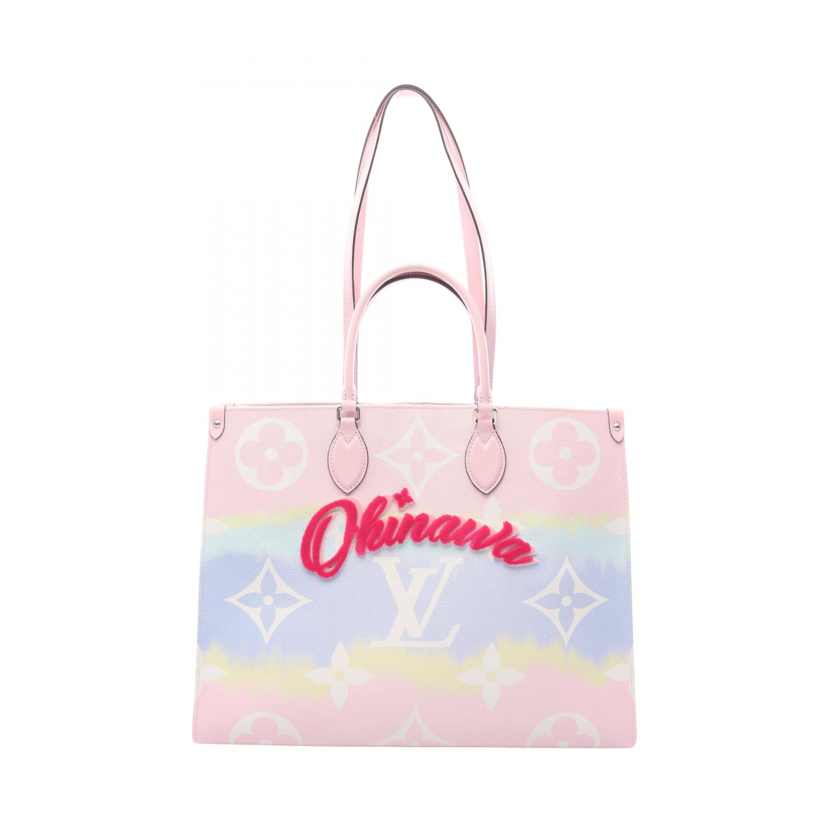ルイ・ヴィトン LOUIS VUITTON オンザゴー GM ショルダーバッグ バッグ PVCコーティングキャンバス レザー エスカル ピンク系 / マルチカラー M45191 【中古】