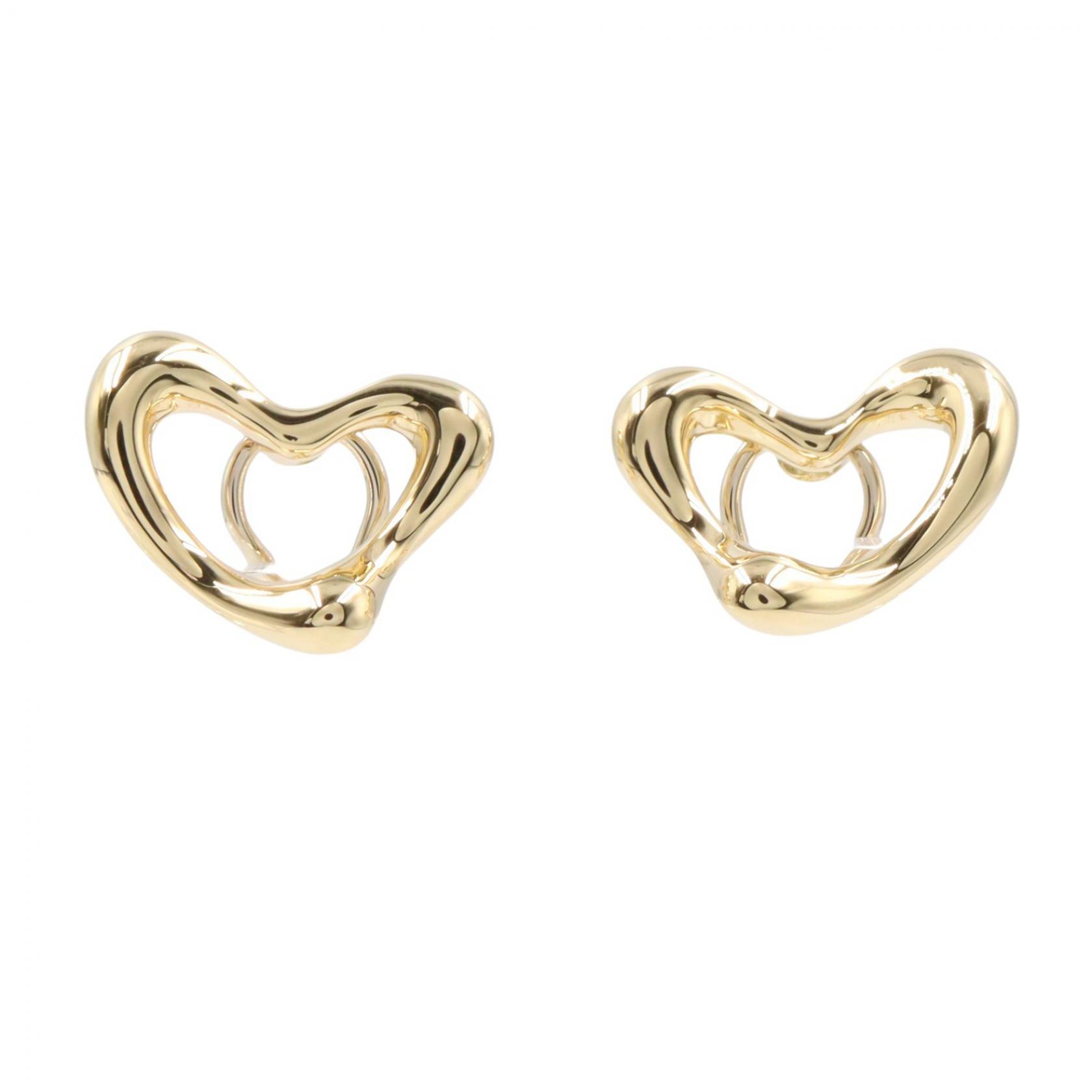 【10%OFFクーポン 7/18 0時~7/21 9:59】ティファニー TIFFANY&CO オープンハート ルチルクォーツ イヤリング イヤリング ジュエリー K18(イエローゴールド) ゴールド系 【中古】|RECLO(リクロ)店