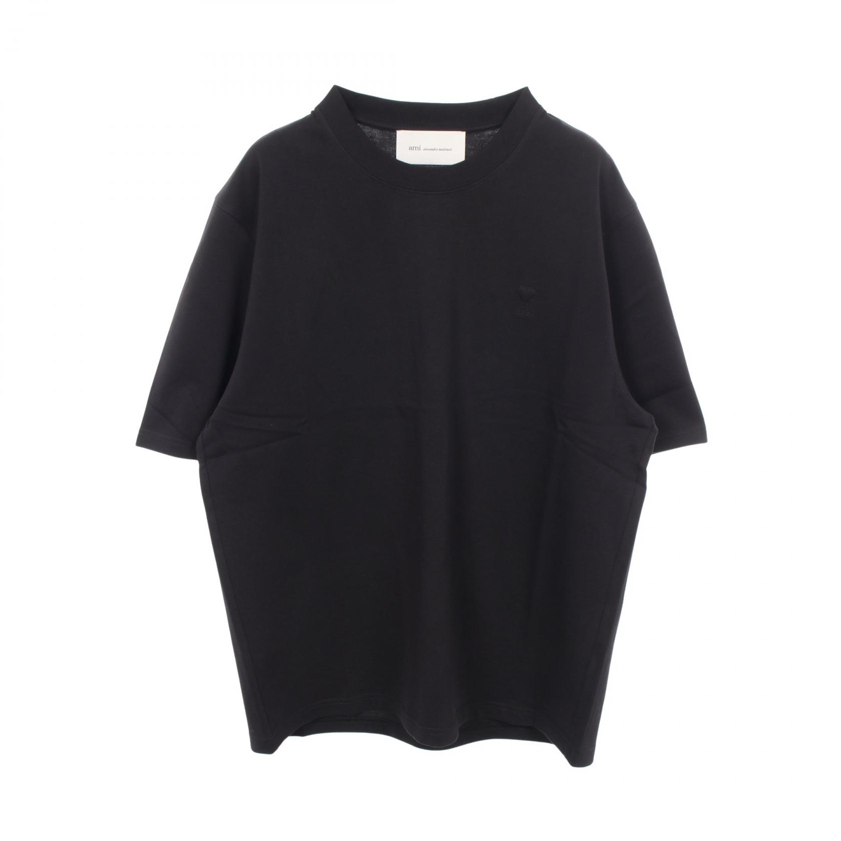 アミ AMI 半袖Tシャツ 衣料品 トップス コットン ブラック系 UTS341.726001L 【新品】