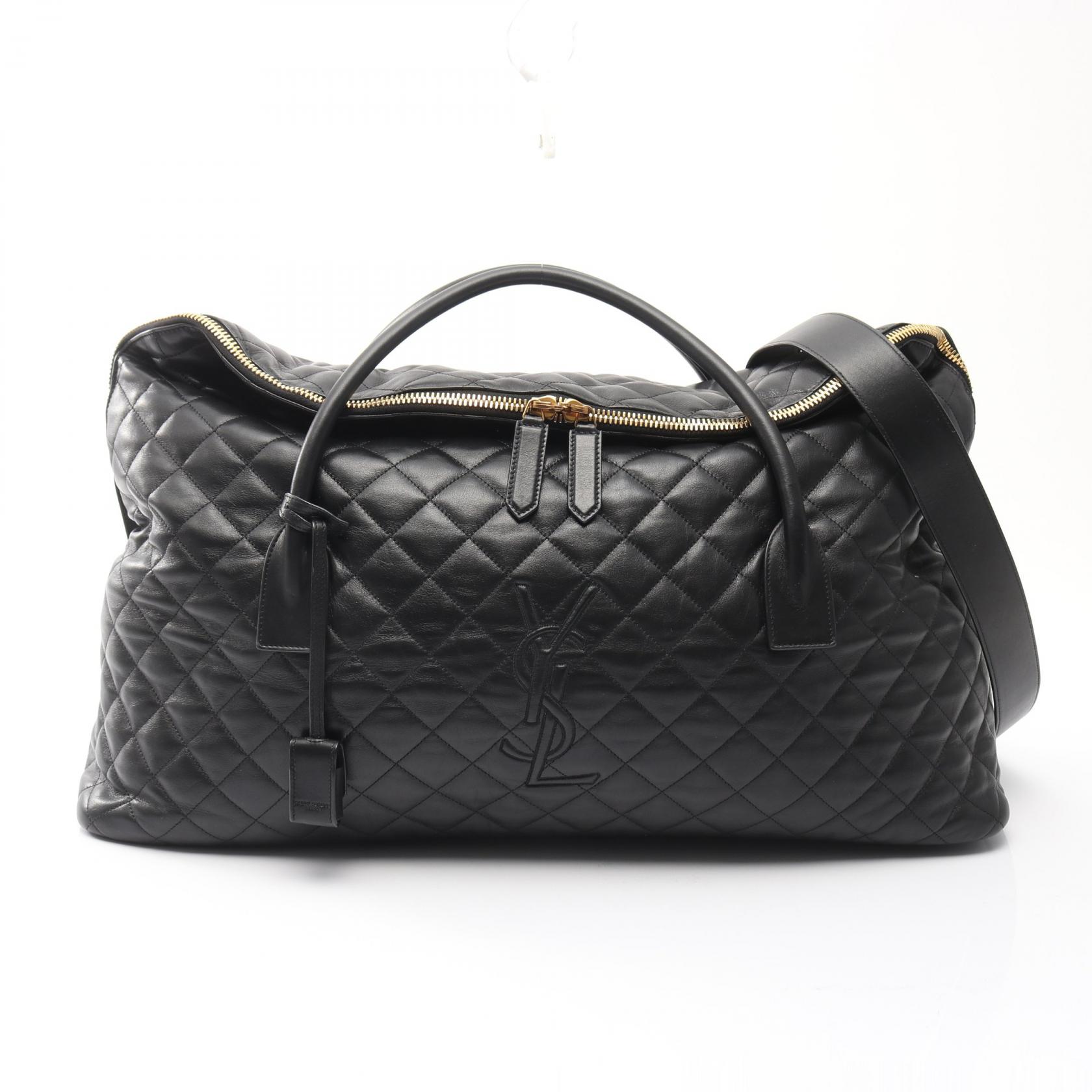 サンローランパリ SAINT LAURENT PARIS ES ジャイアント ボストンバッグ バッグ レザー ブラック系 【中古】｜RECLO（リクロ）店