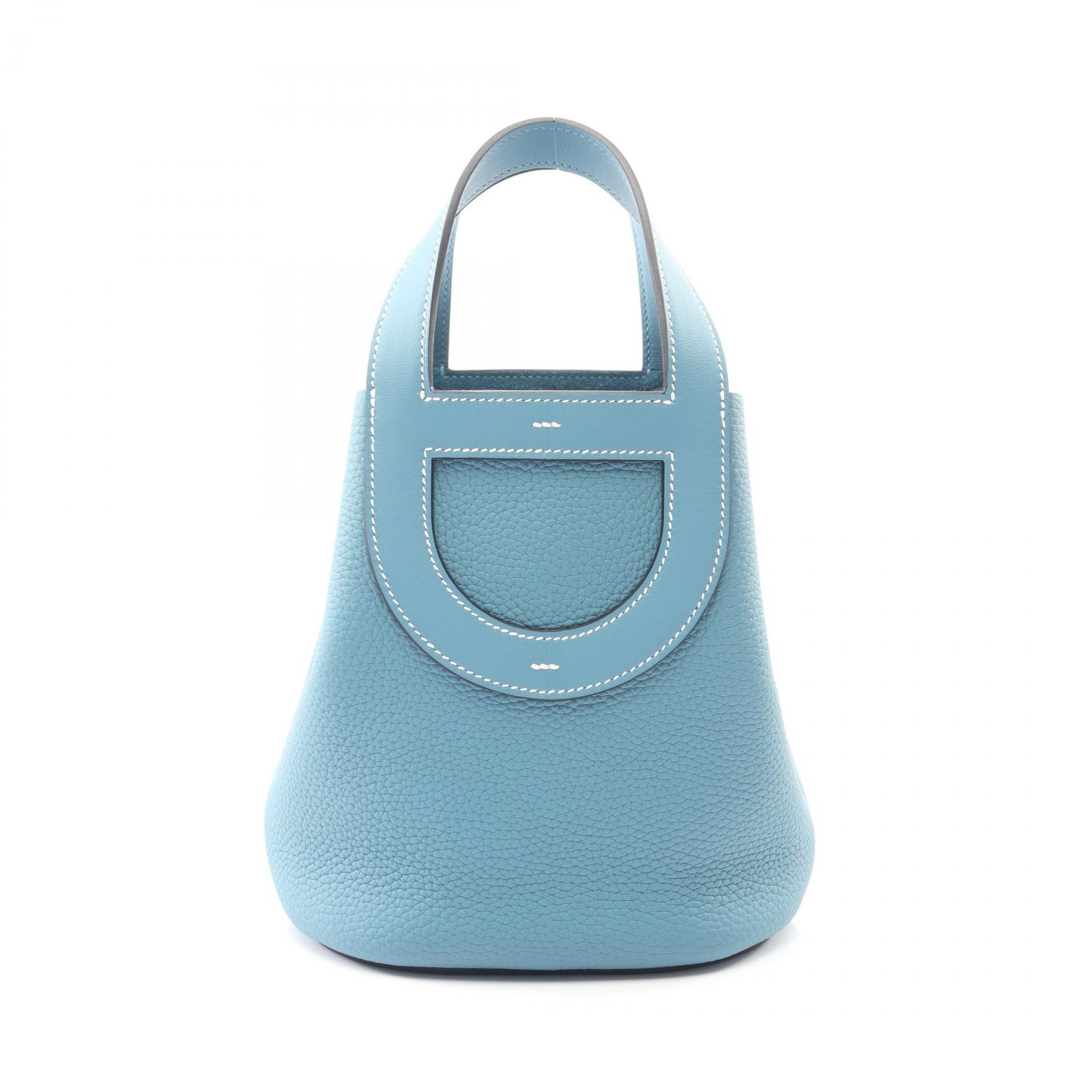エルメス HERMES インザループ18 ハンドバッグ バッグ レザー ヴォースイフト トリヨンクレマンス ブルー系 【中古】