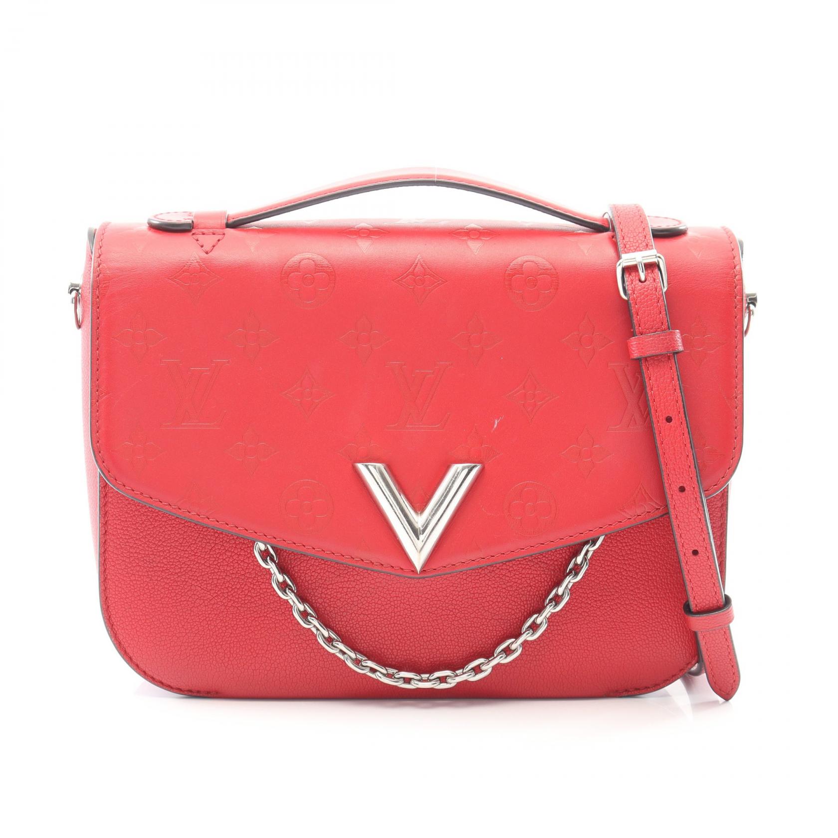 【15%OFFクーポン対象 4/4 20時-4/10 23:59】ルイ・ヴィトン LOUIS VUITTON ヴェリー メッセンジャー モノグラム 2WAY ハンドバッグ バッグ レザー レッド系 【中古】