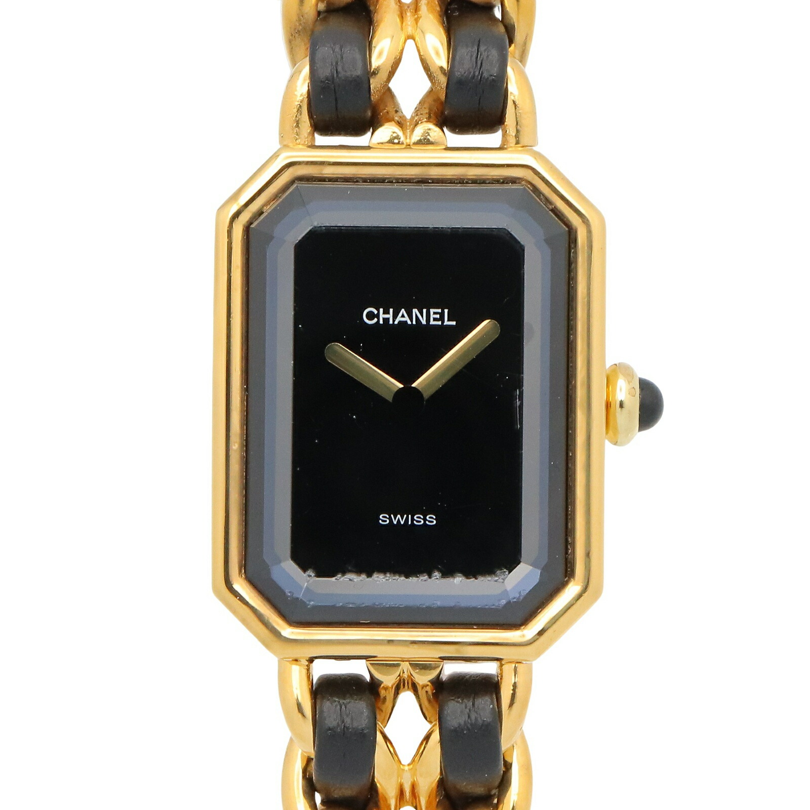 シャネル CHANEL プルミエール XL 腕時計 時計 GP（ゴールドメッキ） レザー ブラック系 H0001 【中古】｜RECLO（リクロ）店