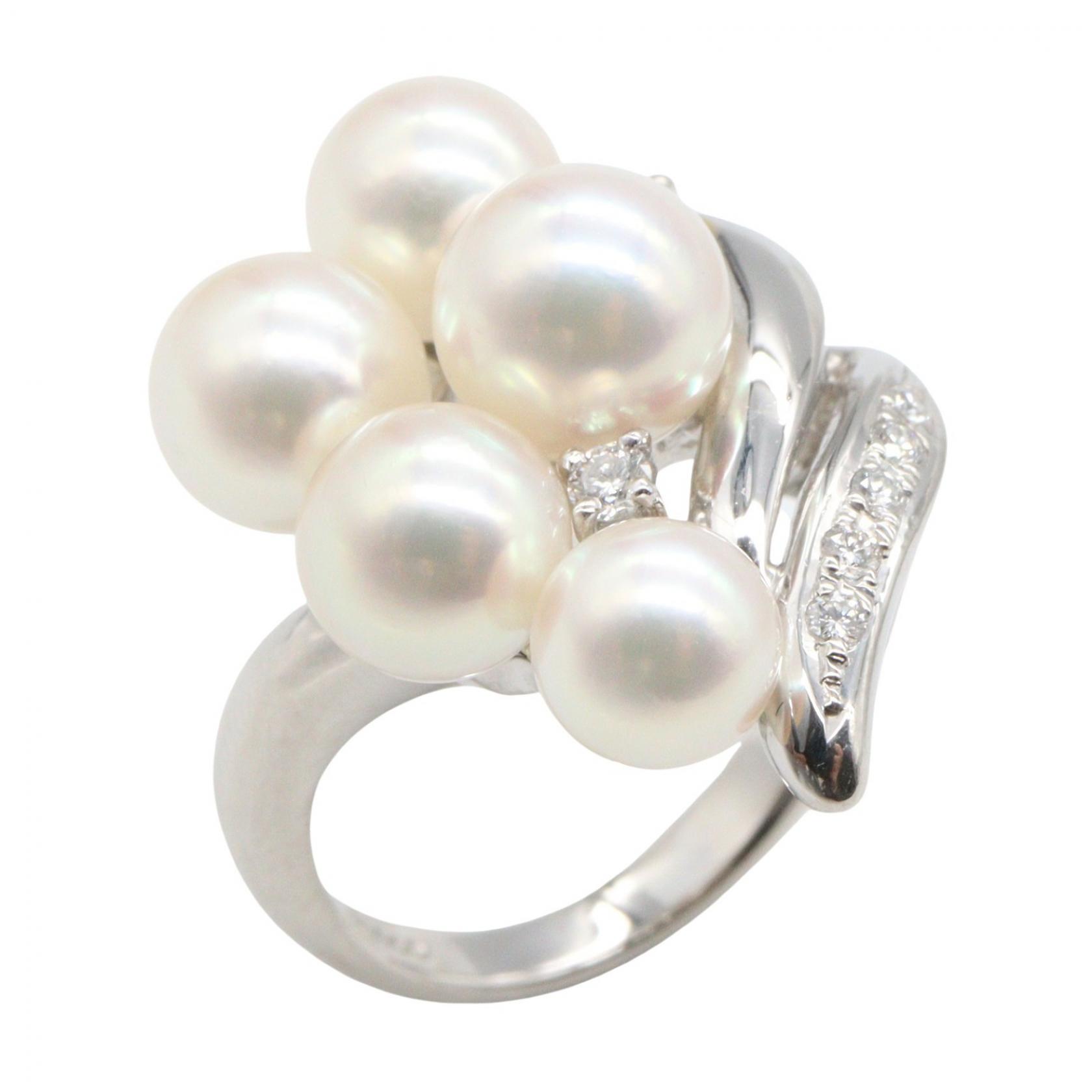 タサキ TASAKI アコヤパール リング リング・指輪 ジュエリー Pt900プラチナ ダイヤモンド パール シルバー系 / ホワイト系 / クリア系 【中古】