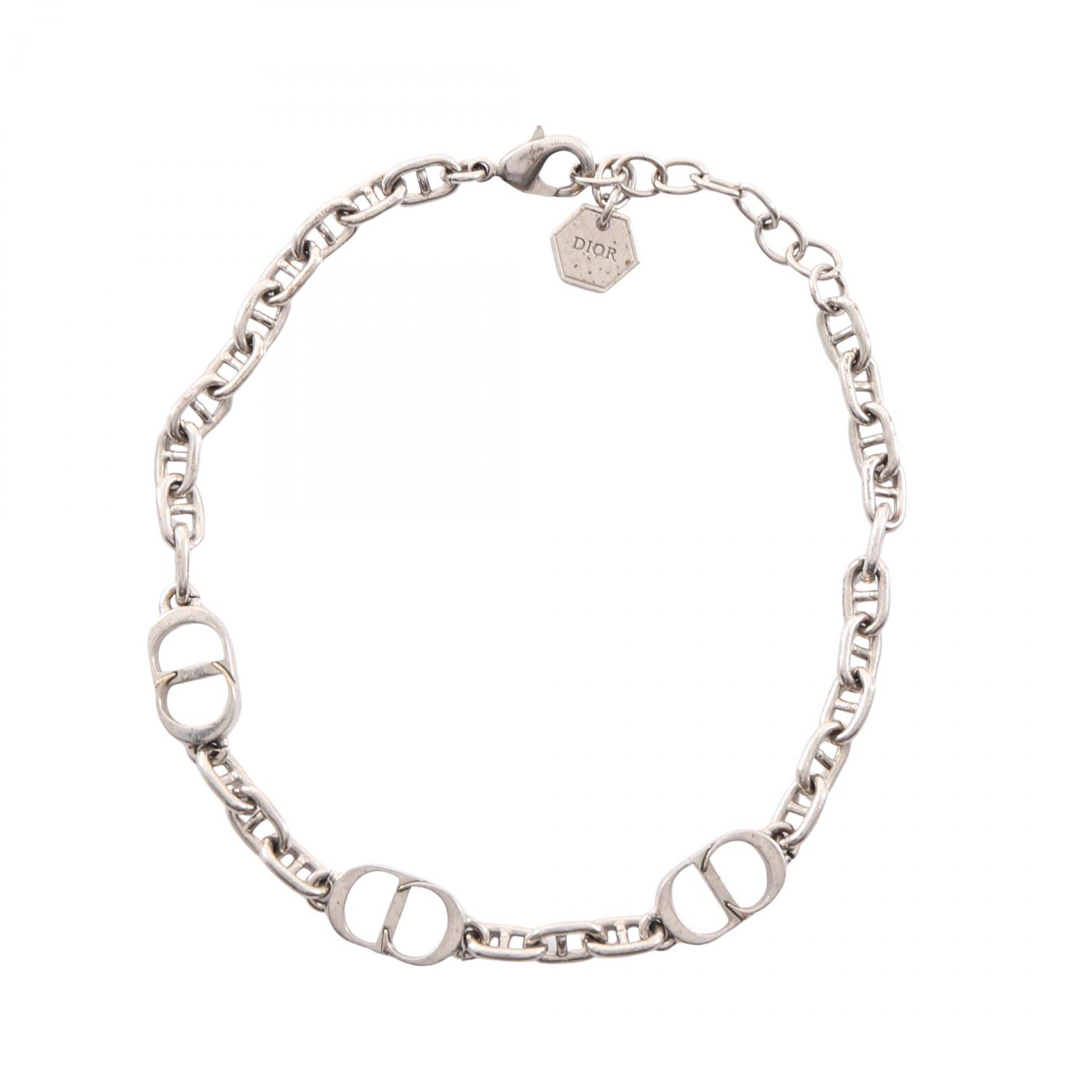 ディオール Dior CDロゴ ブレスレット アクセサリー GP（ゴールドメッキ） シルバー系 【中古】