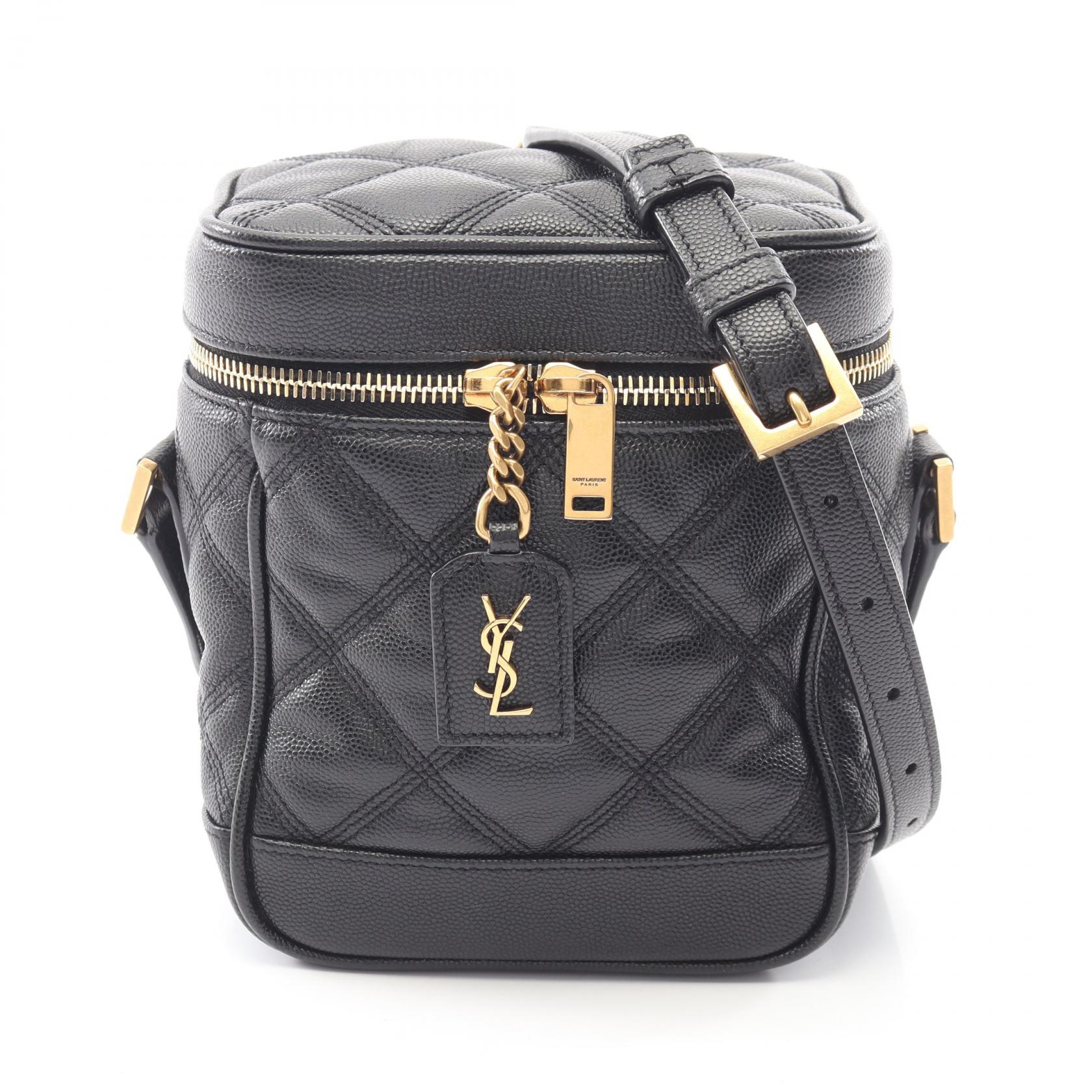 【15%OFFクーポン対象 4/4 20時-4/10 23:59】サンローランパリ SAINT LAURENT PARIS 80’S バニティバッグ ショルダーバッグ バッグ レザー ブラック系 649779 【中古】