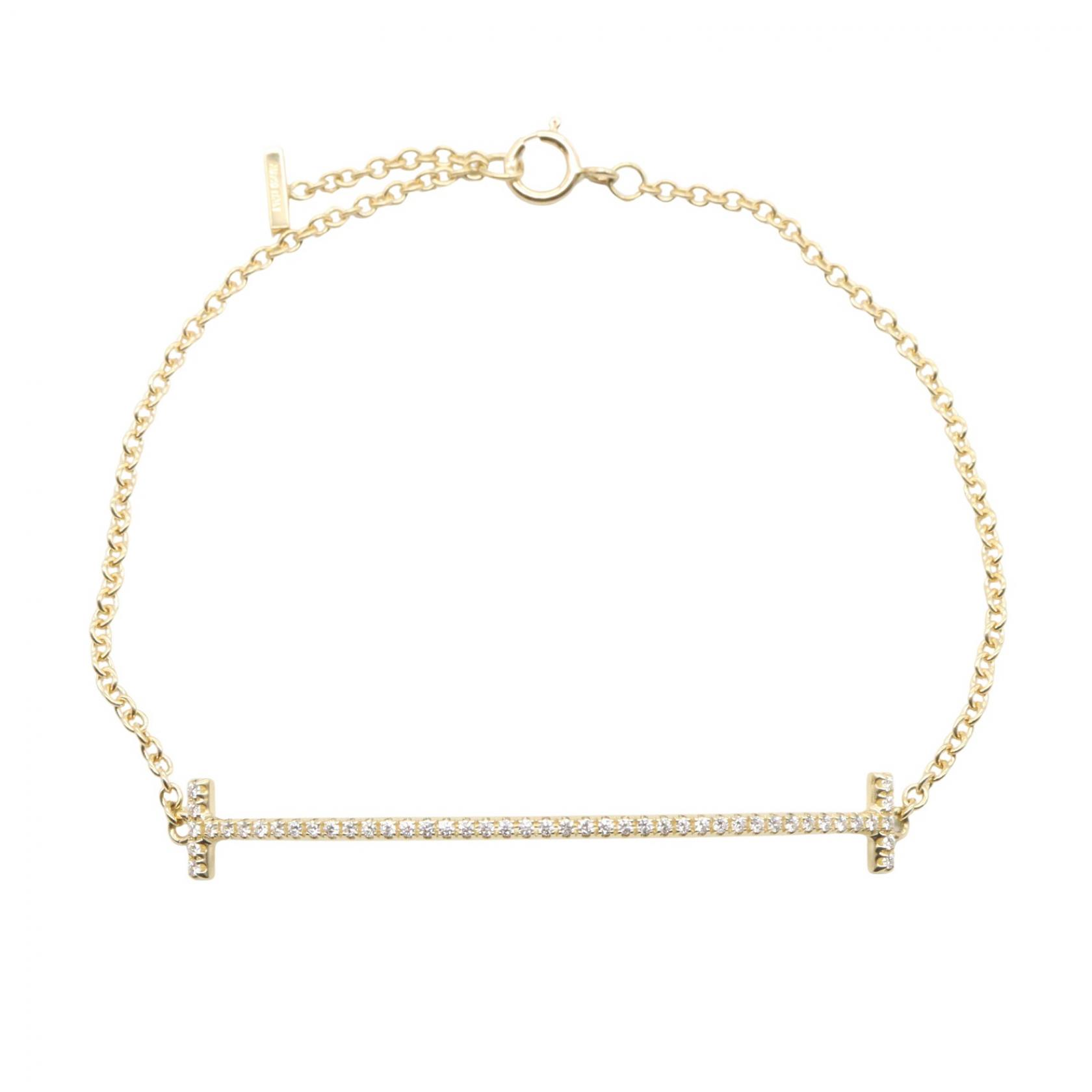 ティファニー TIFFANY＆CO Tスマイル スモール ダイヤ ブレスレット ブレスレット アクセサリー K18（イエローゴールド） ダイヤモンド ゴールド系 / クリア系 【中古】