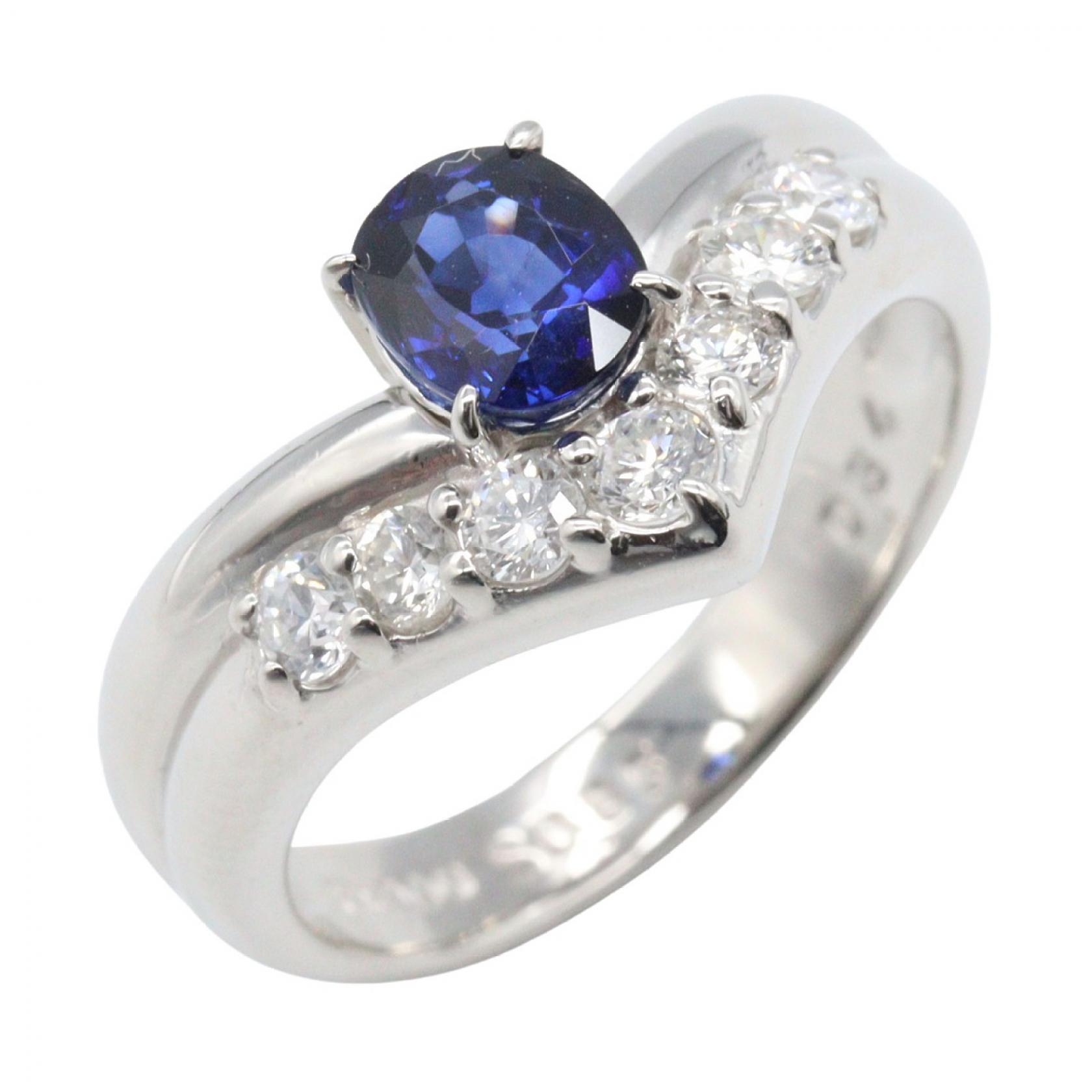 ジュエリー JEWELRY サファイア ダイヤモンド リング リング・指輪 ジュエリー Pt900プラチナ ダイヤモンド サファイア シルバー系 / ブルー系 / クリア系 ｻﾌｧｲｱ 6.1g 【中古】