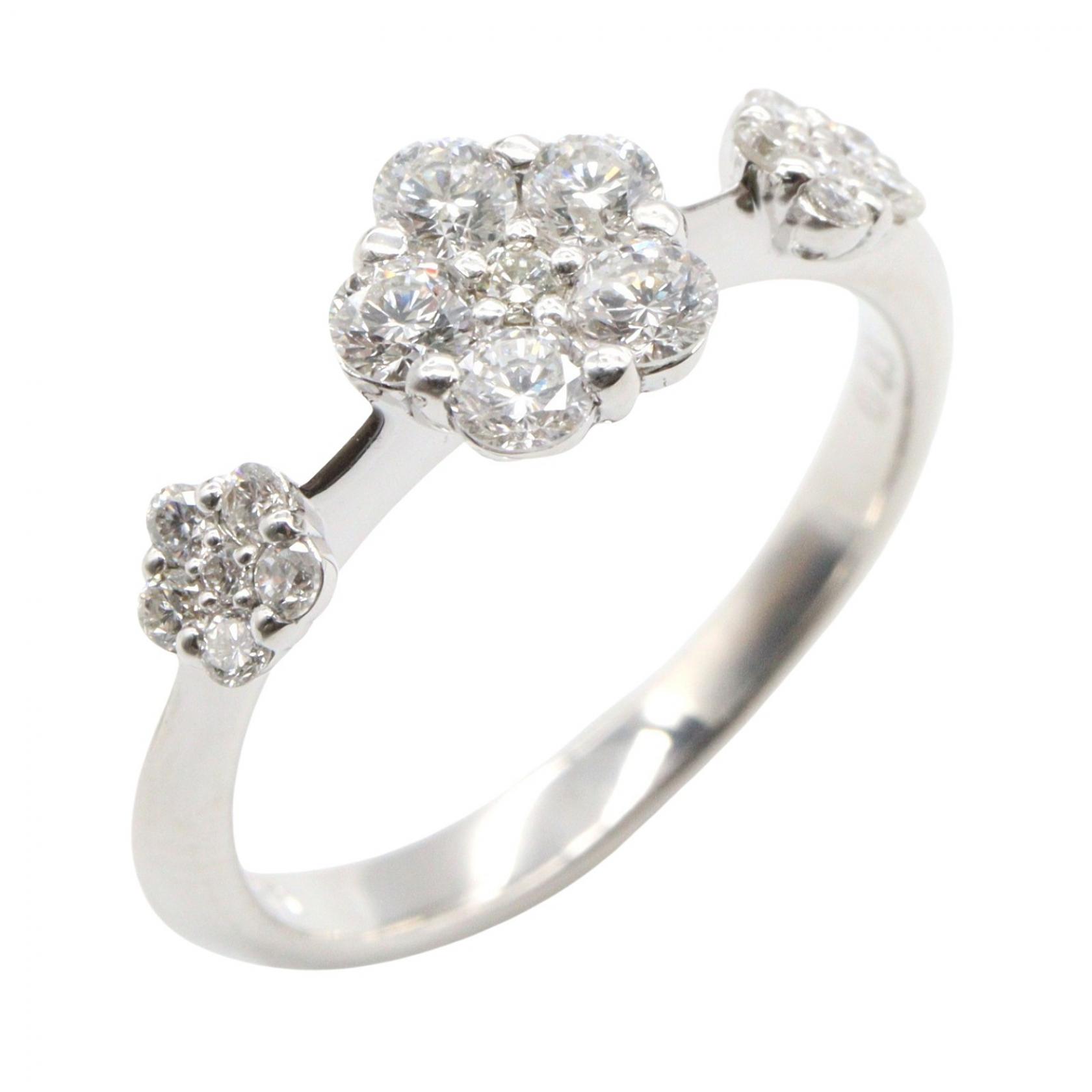 ジュエリー JEWELRY ダイヤモンド リング リング・指輪 ジュエリー K18WG（ホワイトゴールド） ダイヤモンド シルバー系 / クリア系 ﾀﾞｲﾔ 3.2g 【中古】