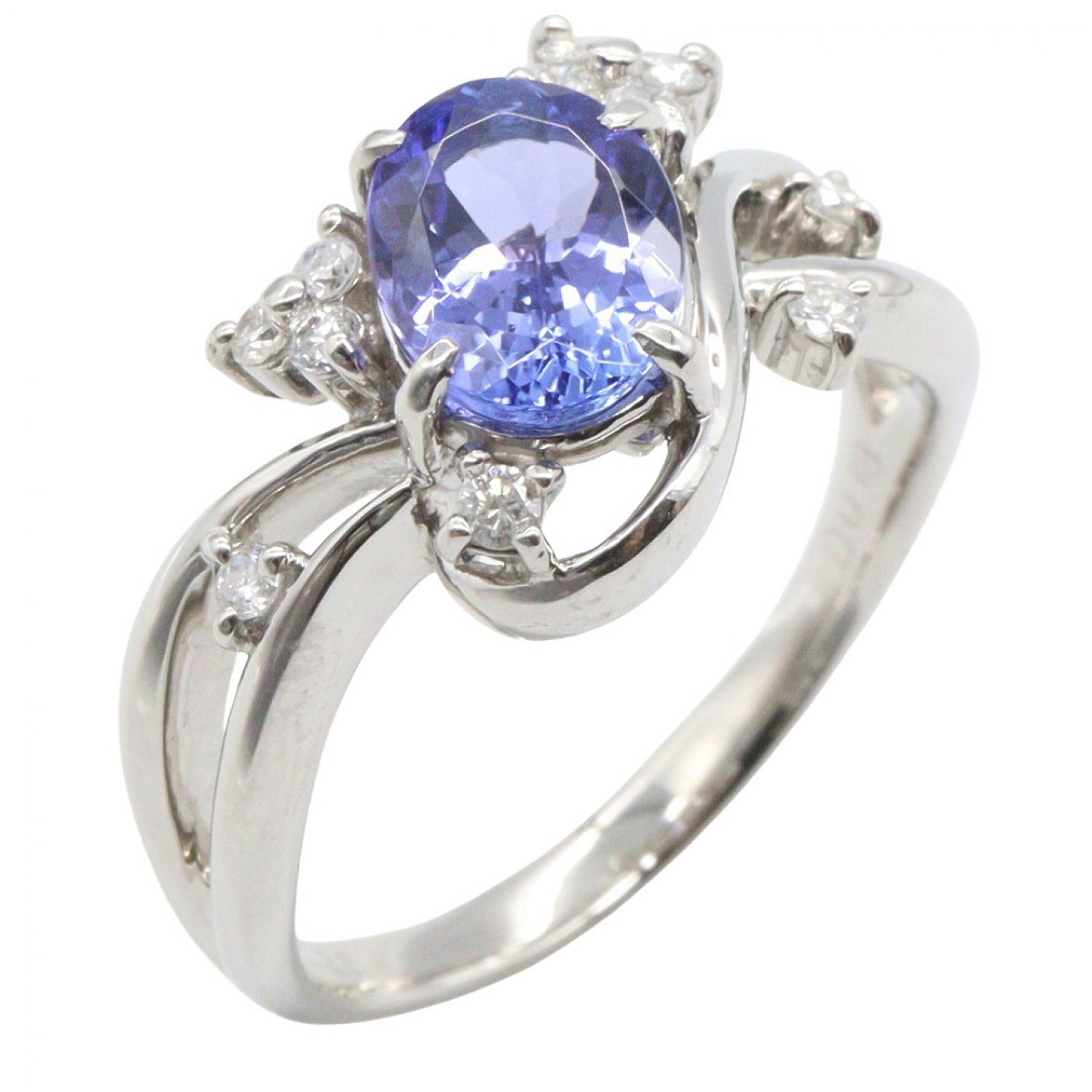 ジュエリー JEWELRY タンザナイト ダイヤモンド リング リング・指輪 ジュエリー Pt900プラチナ ダイヤモンド タンザナイト シルバー系 / ブルー系 / クリア系 ﾀﾝｻﾞﾅｲﾄ 6.3g 【中古】