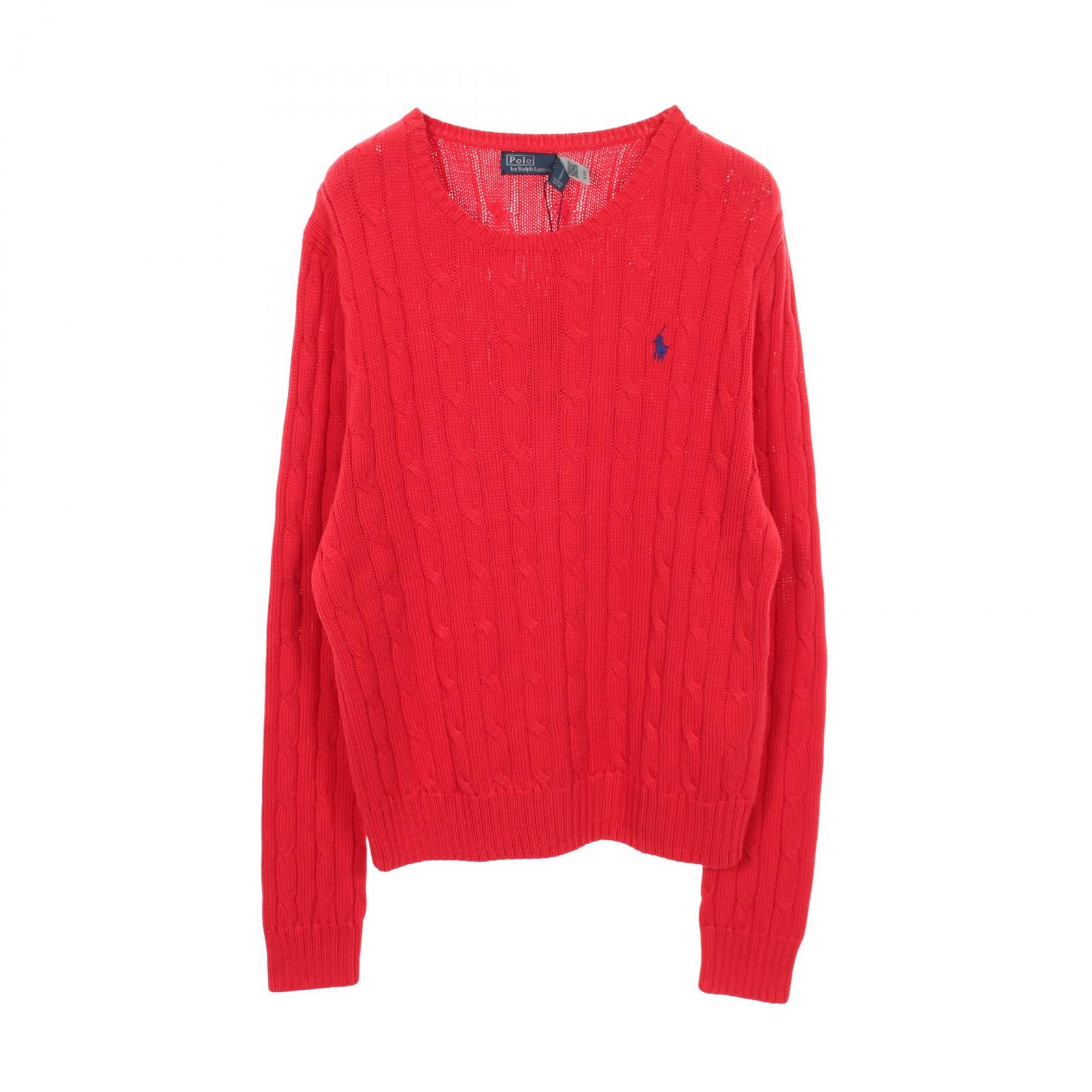 ポロ・ラルフローレン POLO RALPH LAUREN ケーブル ニット 衣料品 トップス コットン レッド系 【中古】