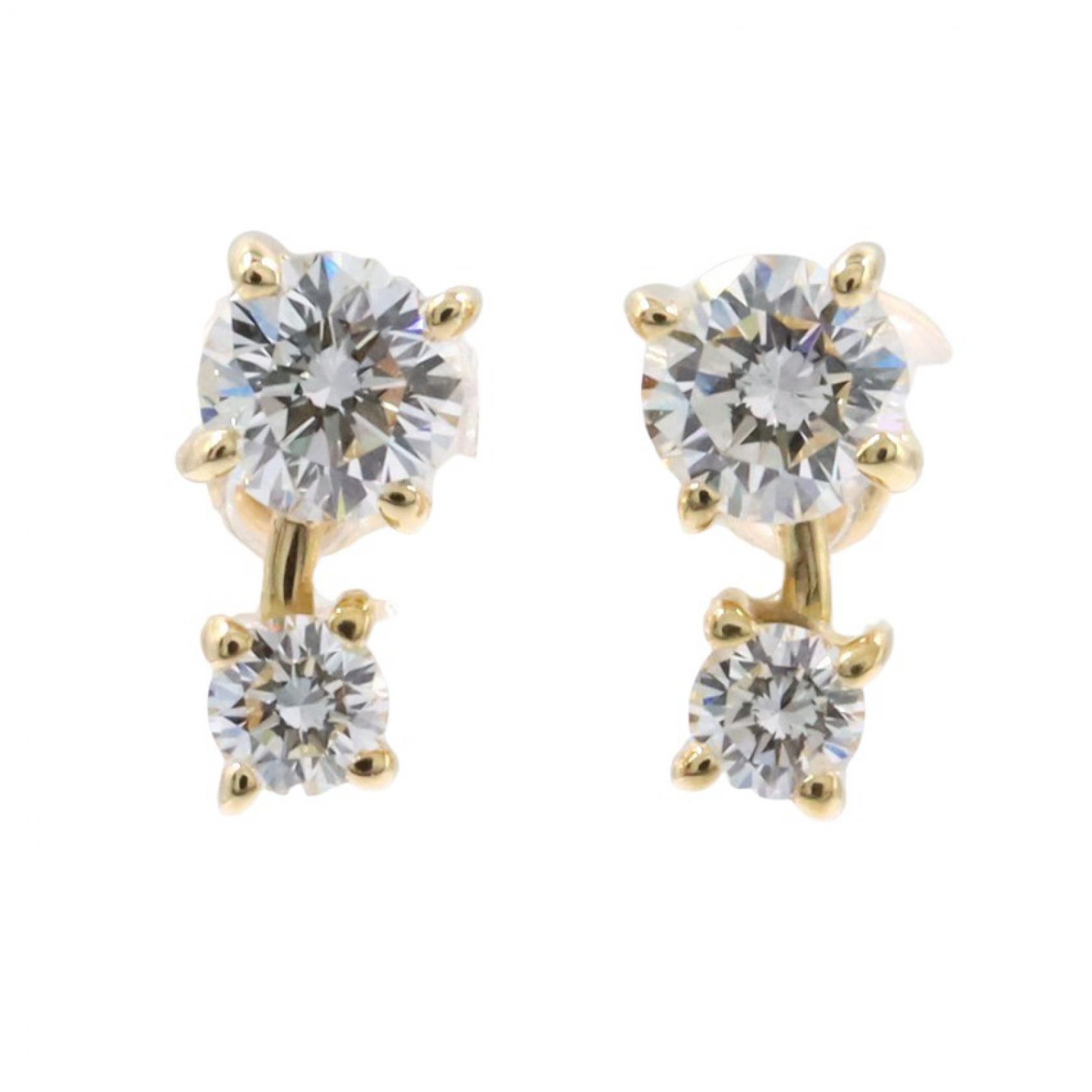 ジュエリー JEWELRY ダイヤモンド ピアス ピアス ジュエリー K18（イエローゴールド） ダイヤモンド ゴールド系 / クリア系 ﾀﾞｲﾔ 1.3g 【中古】