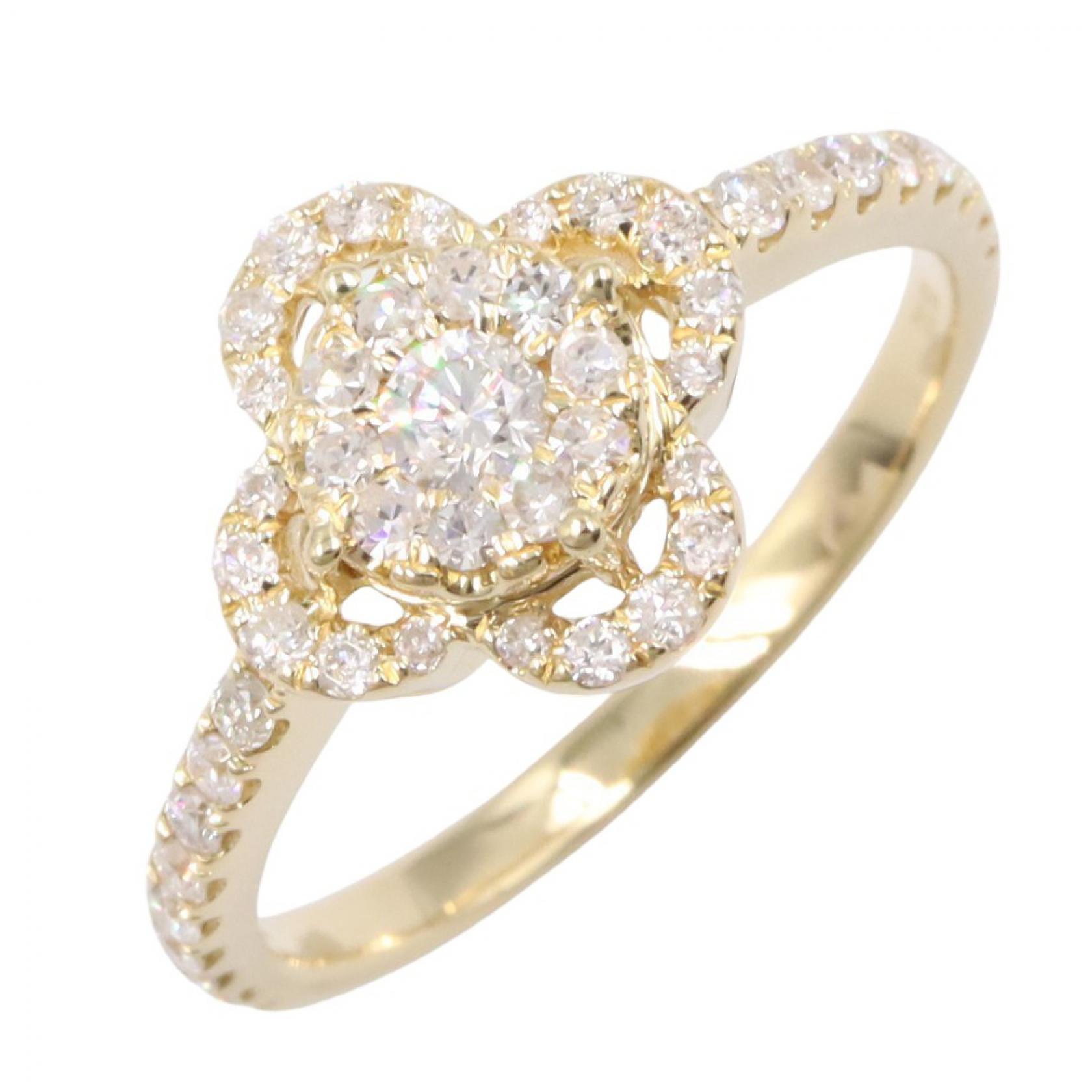 ジュエリー JEWELRY ダイヤモンド リング リング・指輪 ジュエリー K18（イエローゴールド） ダイヤモンド ゴールド系 / クリア系 ﾀﾞｲﾔ 2.6g 【中古】