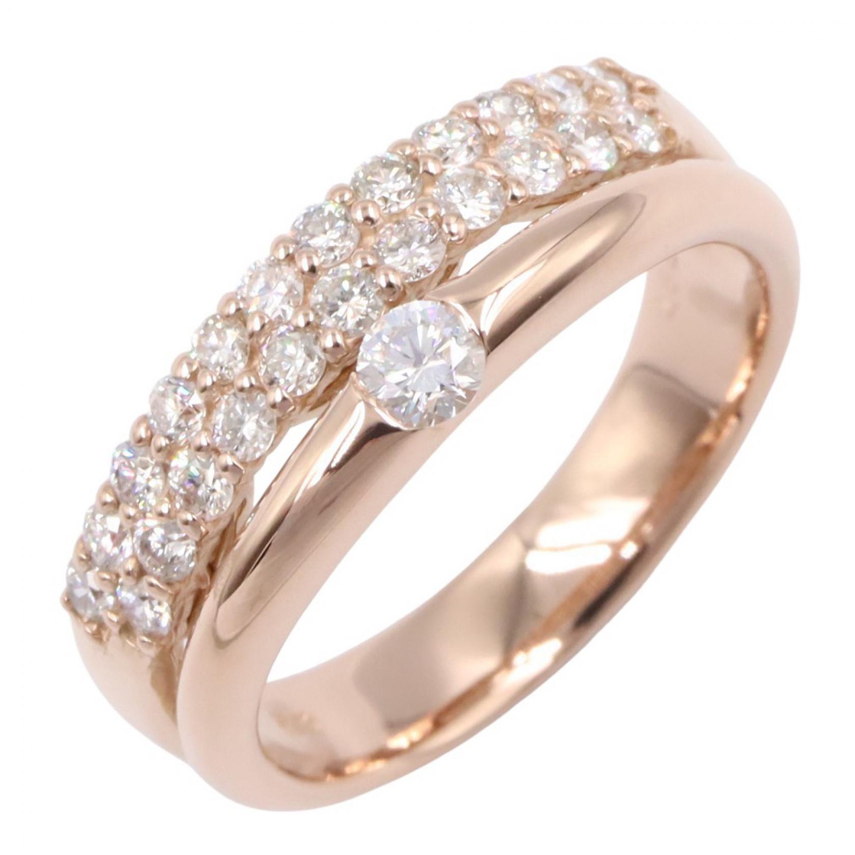 ジュエリー JEWELRY ダイヤモンド リング リング・指輪 ジュエリー K18PG（ピンクゴールド） ダイヤモンド ゴールド系 / クリア系 ﾀﾞｲﾔ 4.8g 【中古】