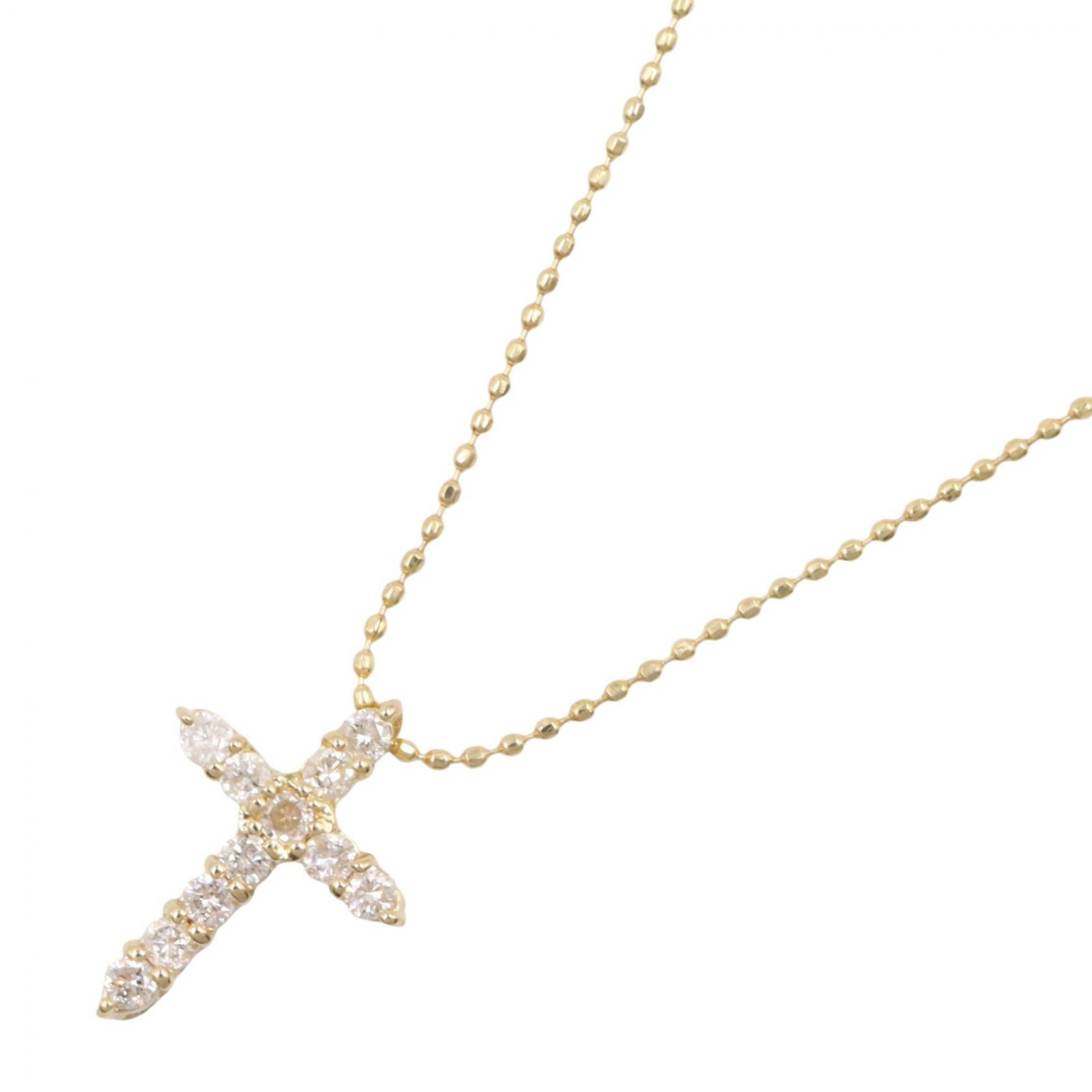 ジュエリー JEWELRY ダイヤモンド ネックレス ネックレス ジュエリー K18（イエローゴールド） ダイヤモンド ゴールド系 / クリア系 ﾀﾞｲﾔ 2.0g 【中古】