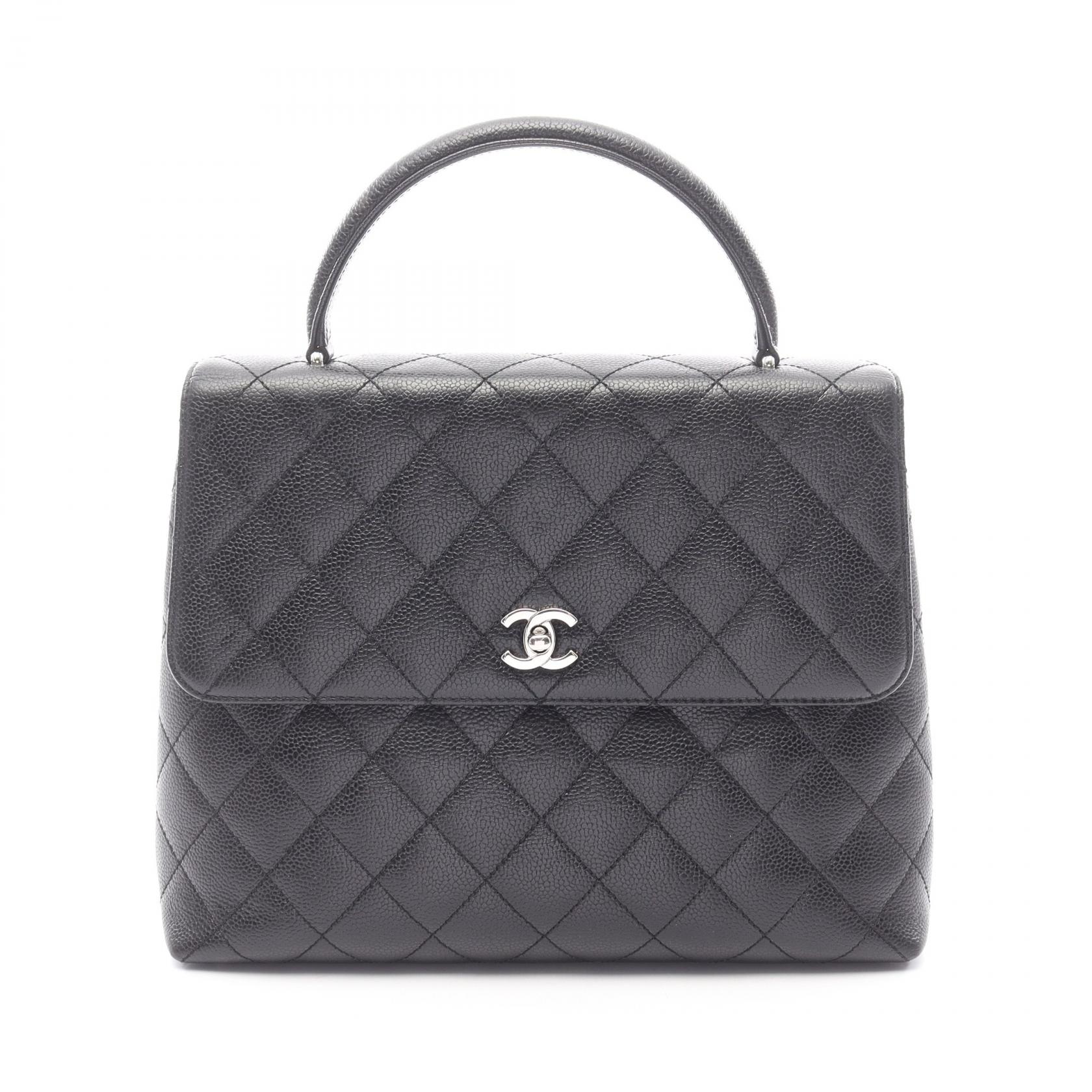 シャネル CHANEL マトラッセ トップハンドル ハンドバッグ バッグ キャビアスキン(グレインドカーフ) ブラック系 【中古】