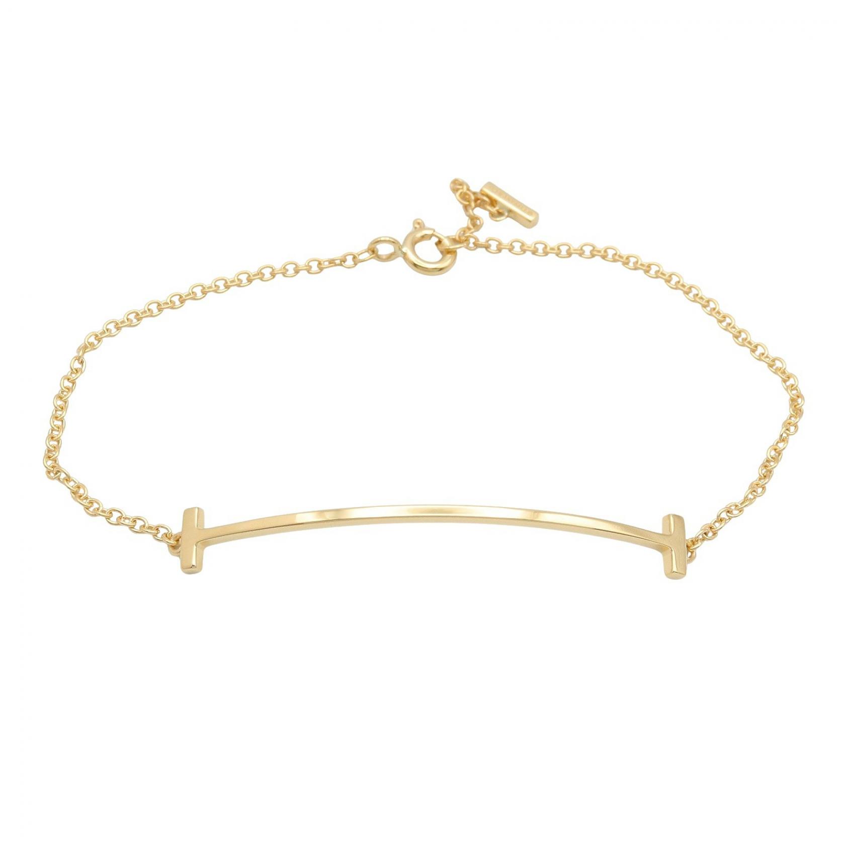 ティファニー TIFFANY＆CO Tスマイル スモール ブレスレット ブレスレット アクセサリー K18（イエローゴールド） ゴールド系 【中古】
