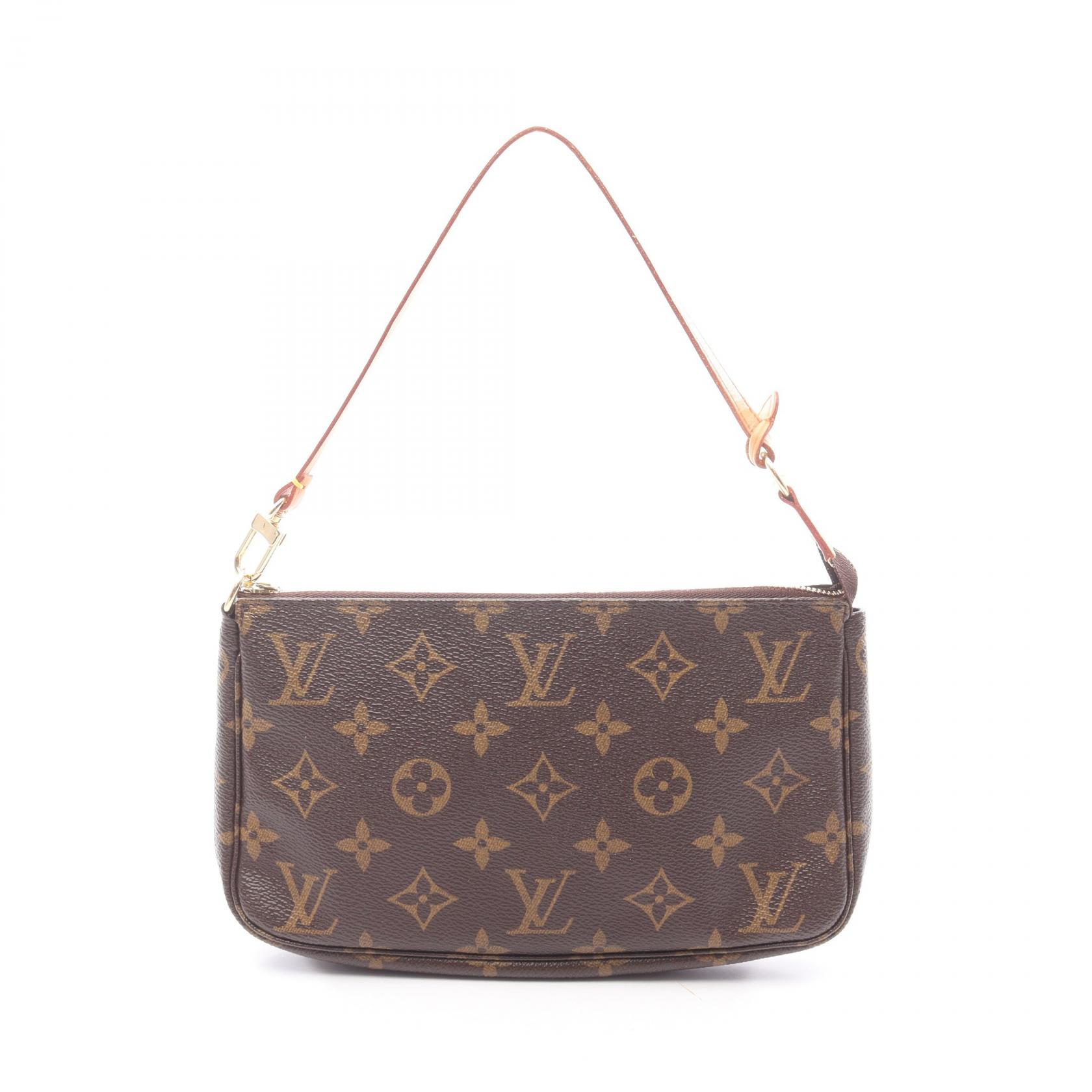 ルイ・ヴィトン LOUIS VUITTON ポシェットアクセソワール ハンドバッグ バッグ PVCコーティングキャンバス レザー モノグラム ブラウン系 M51980 【中古】