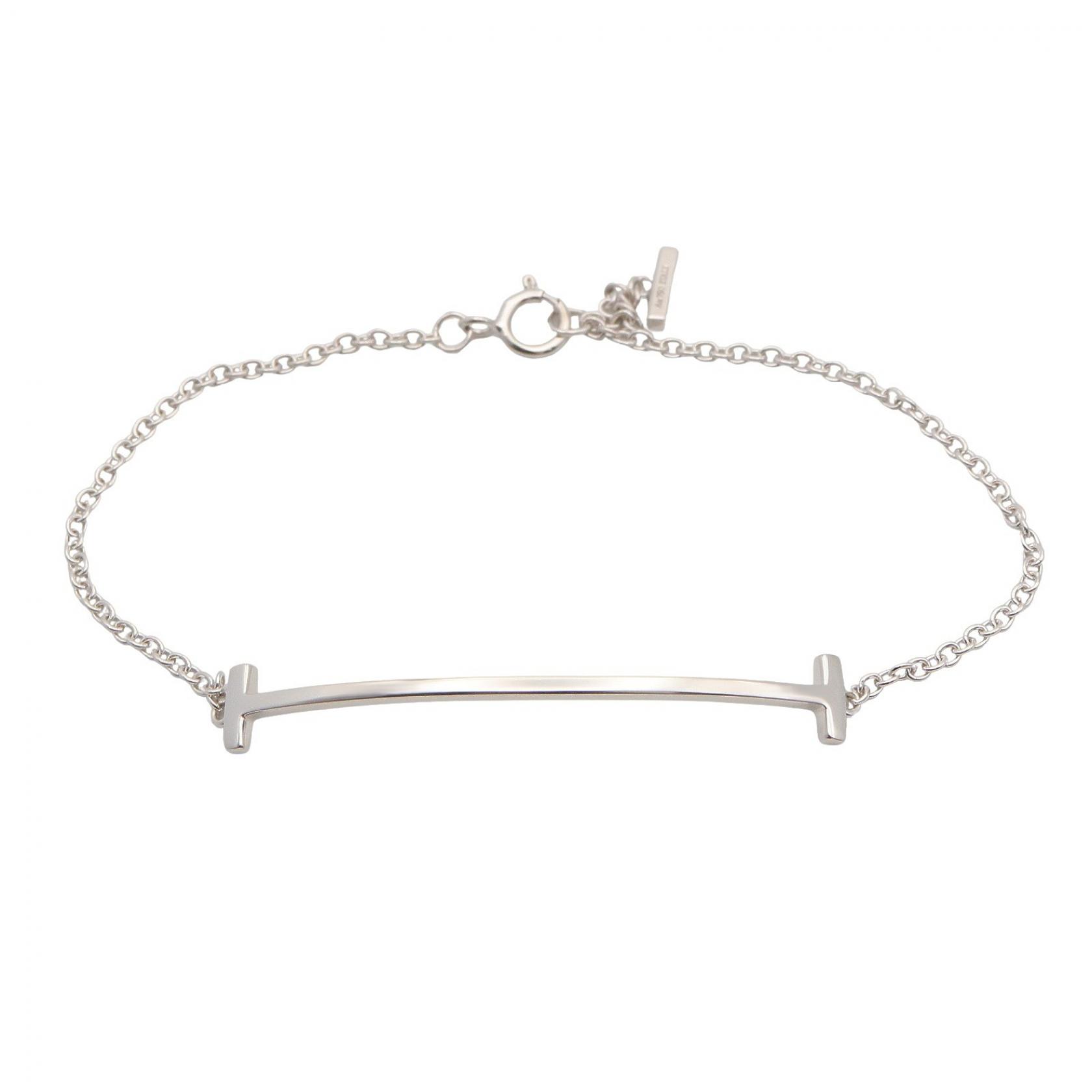 ティファニー TIFFANY＆CO Tスマイル スモール ブレスレット ブレスレット アクセサリー K18WG（ホワイトゴールド） シルバー系 【中古】